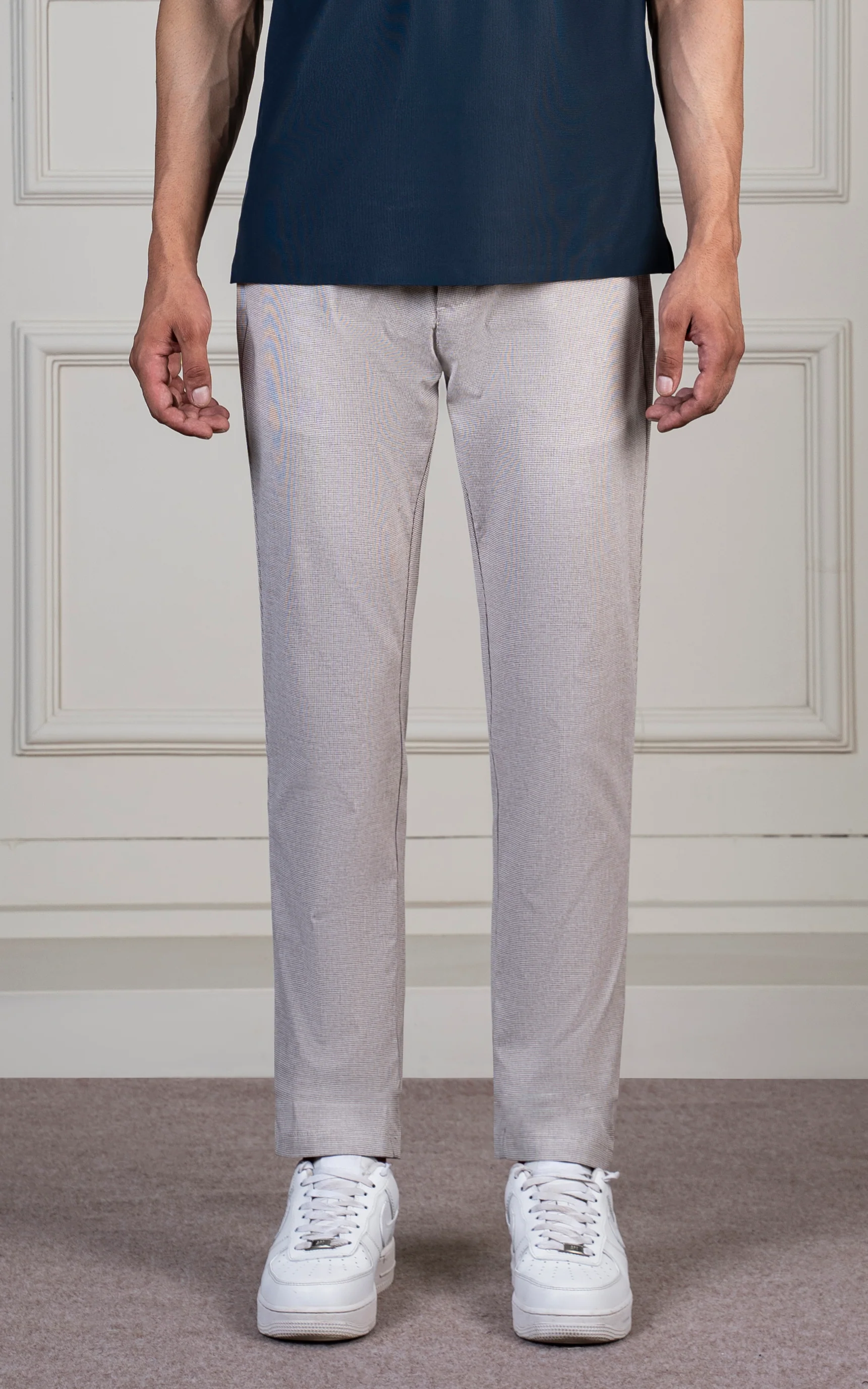 HOUNDSTOOTH SMART FIT PANT KHAKI - Image 2