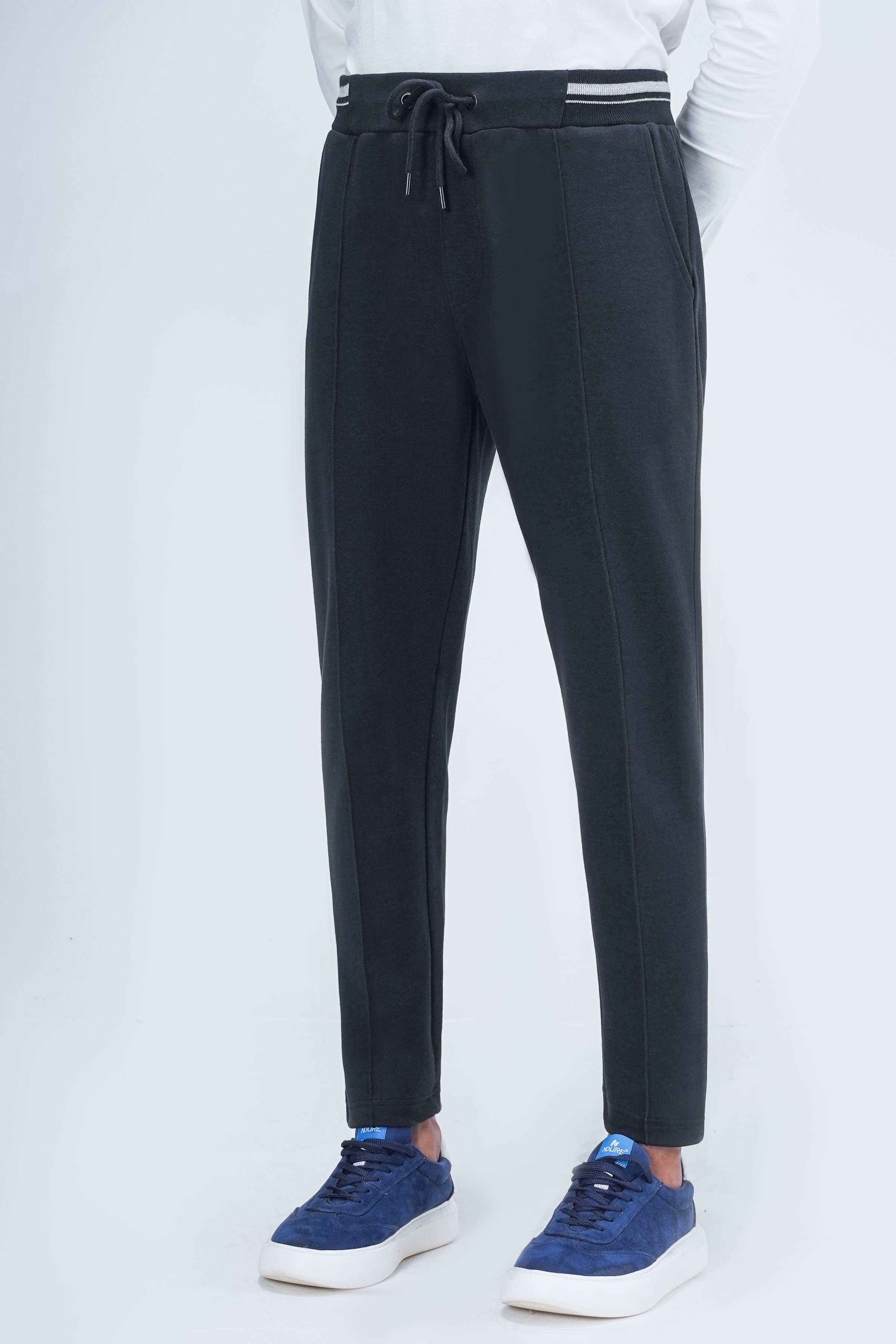INTERLOCK JOGGER WAIST SLIM TROUSER BLACK - Image 4