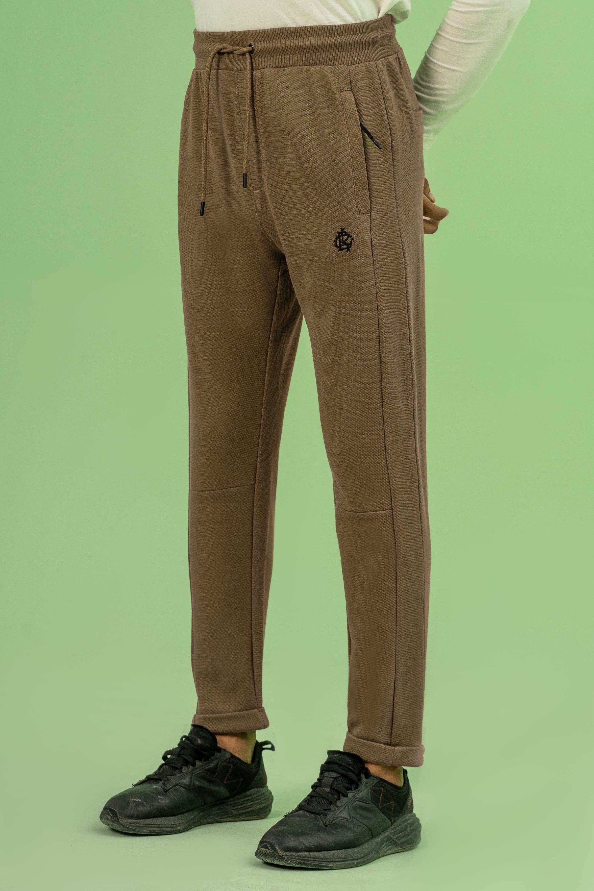INTERLOCK JOGGER WAIST SLIM TROUSER DARK KHAKI - Image 2
