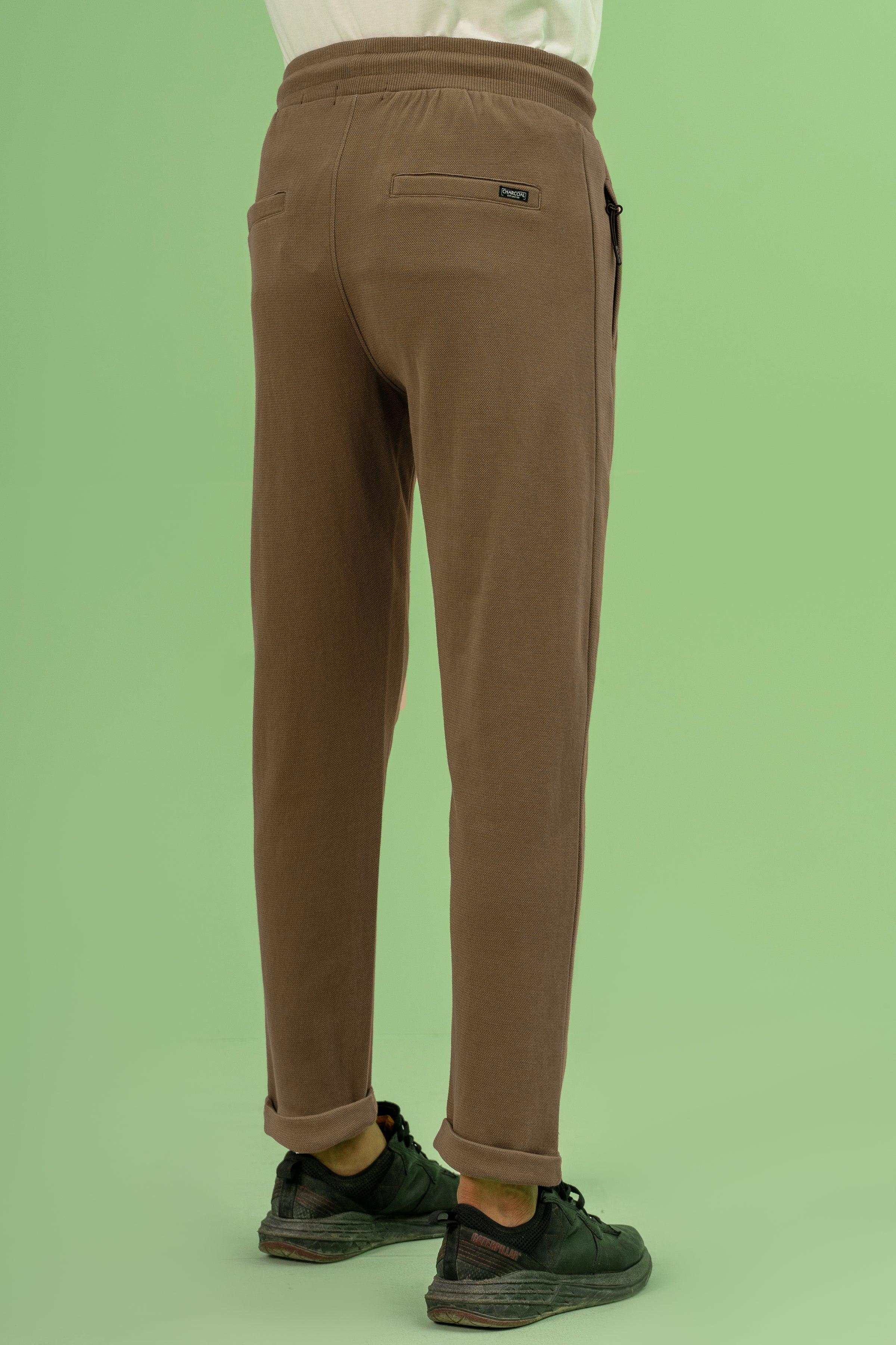 INTERLOCK JOGGER WAIST SLIM TROUSER DARK KHAKI - Image 3