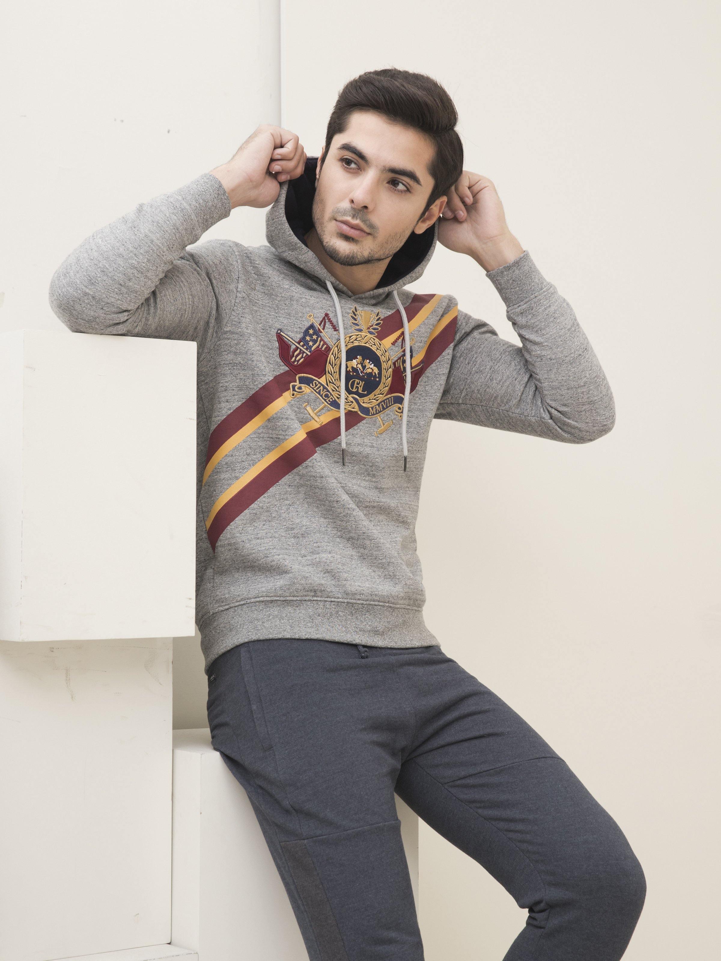 JACKET FULL SLEEVE KNIT HOODIE GREY HEATHER - Image 3