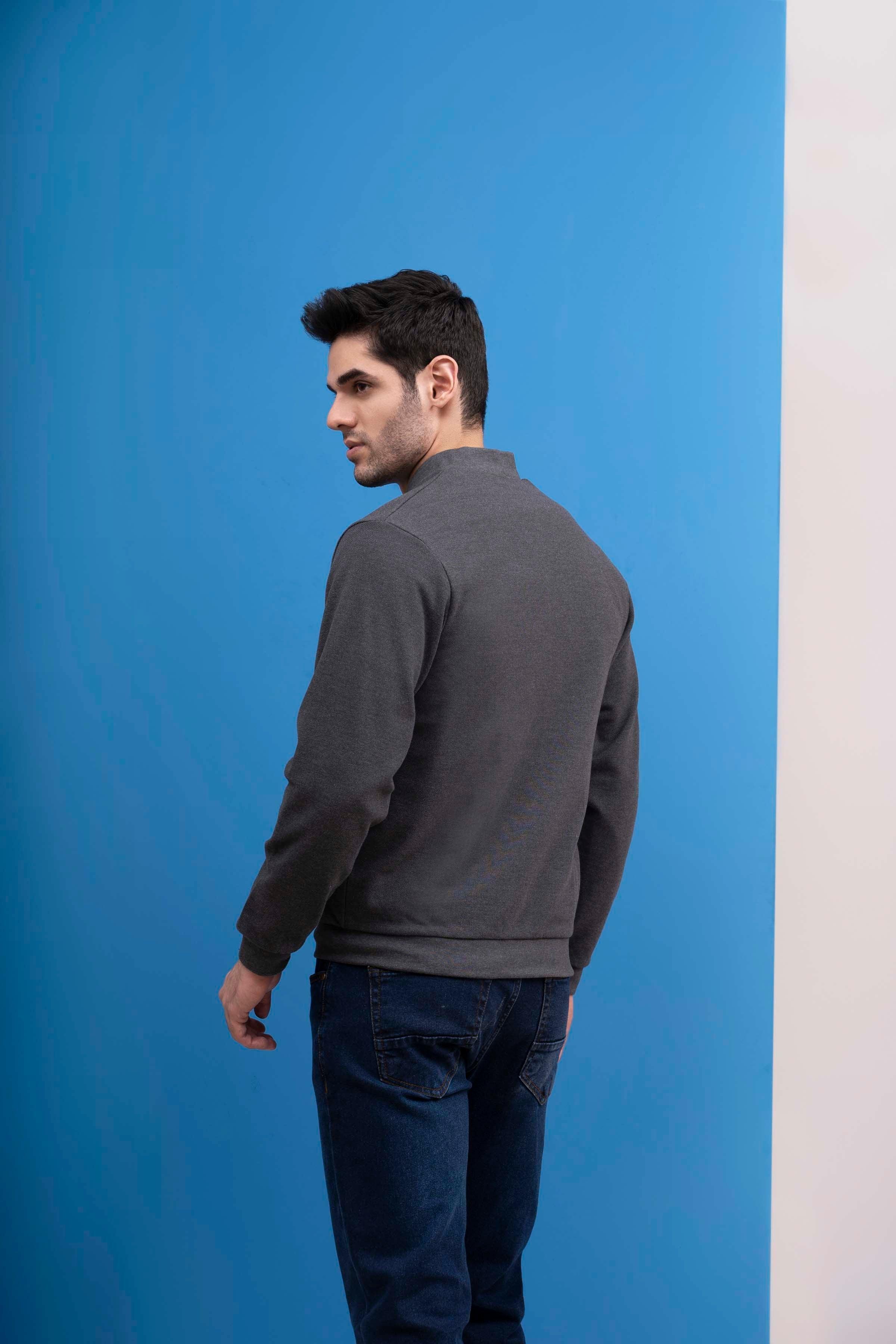 JACKET MOCK NECK ZIPPER CHARCOAL - Image 5