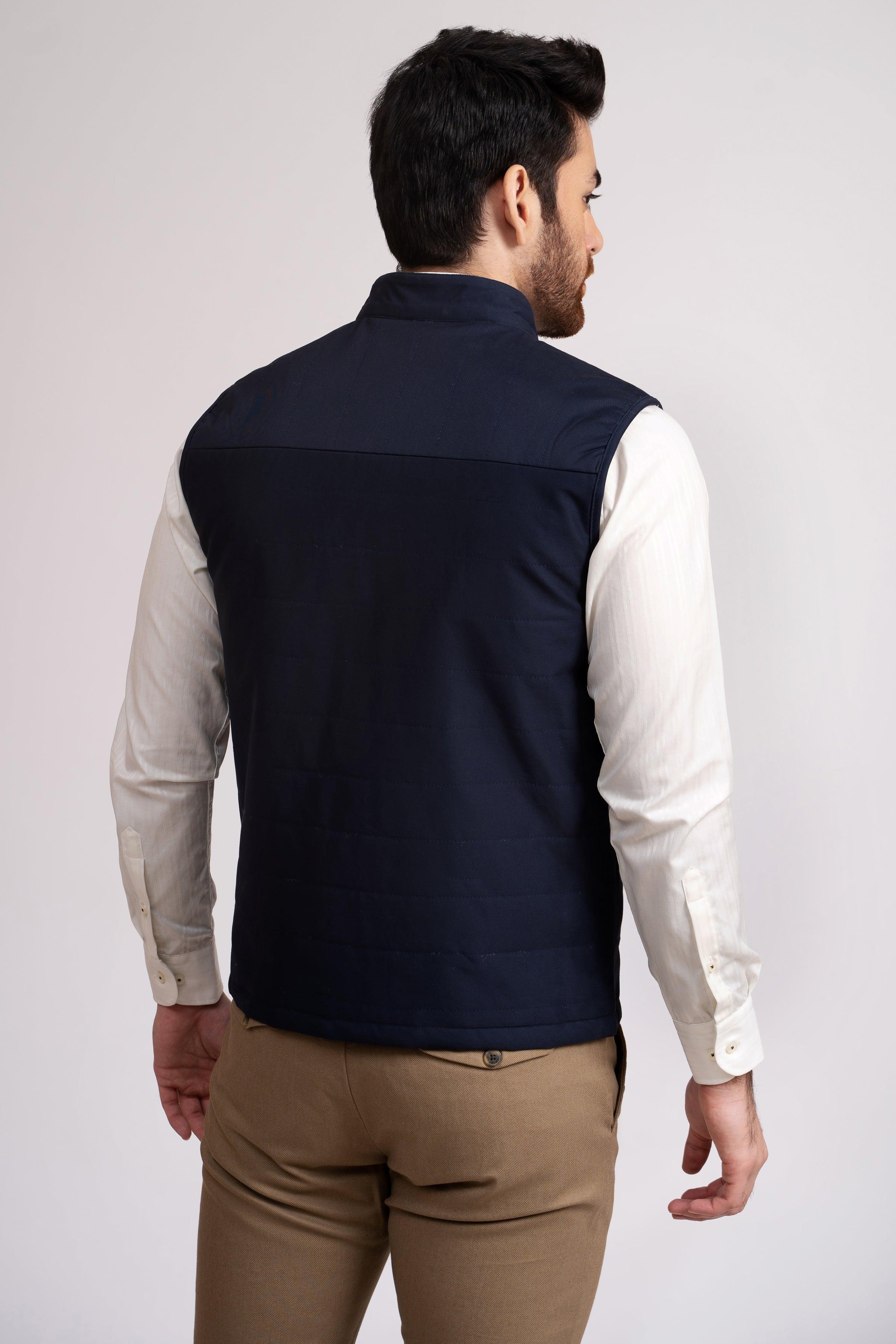 JACKET QUILTED SLEEVE LESS NAVY - Image 3