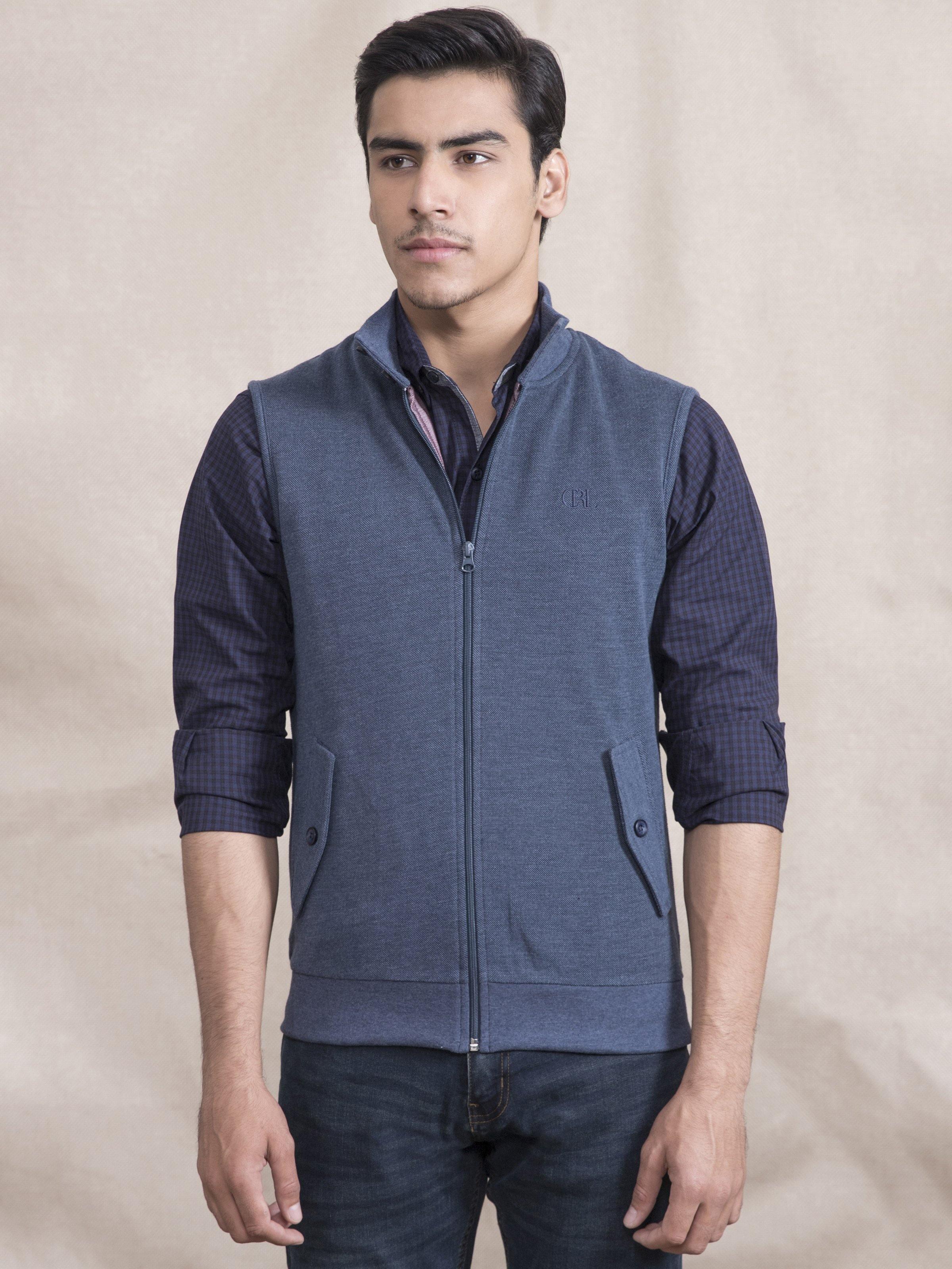 JACKET SLEEVE LESS BLUE