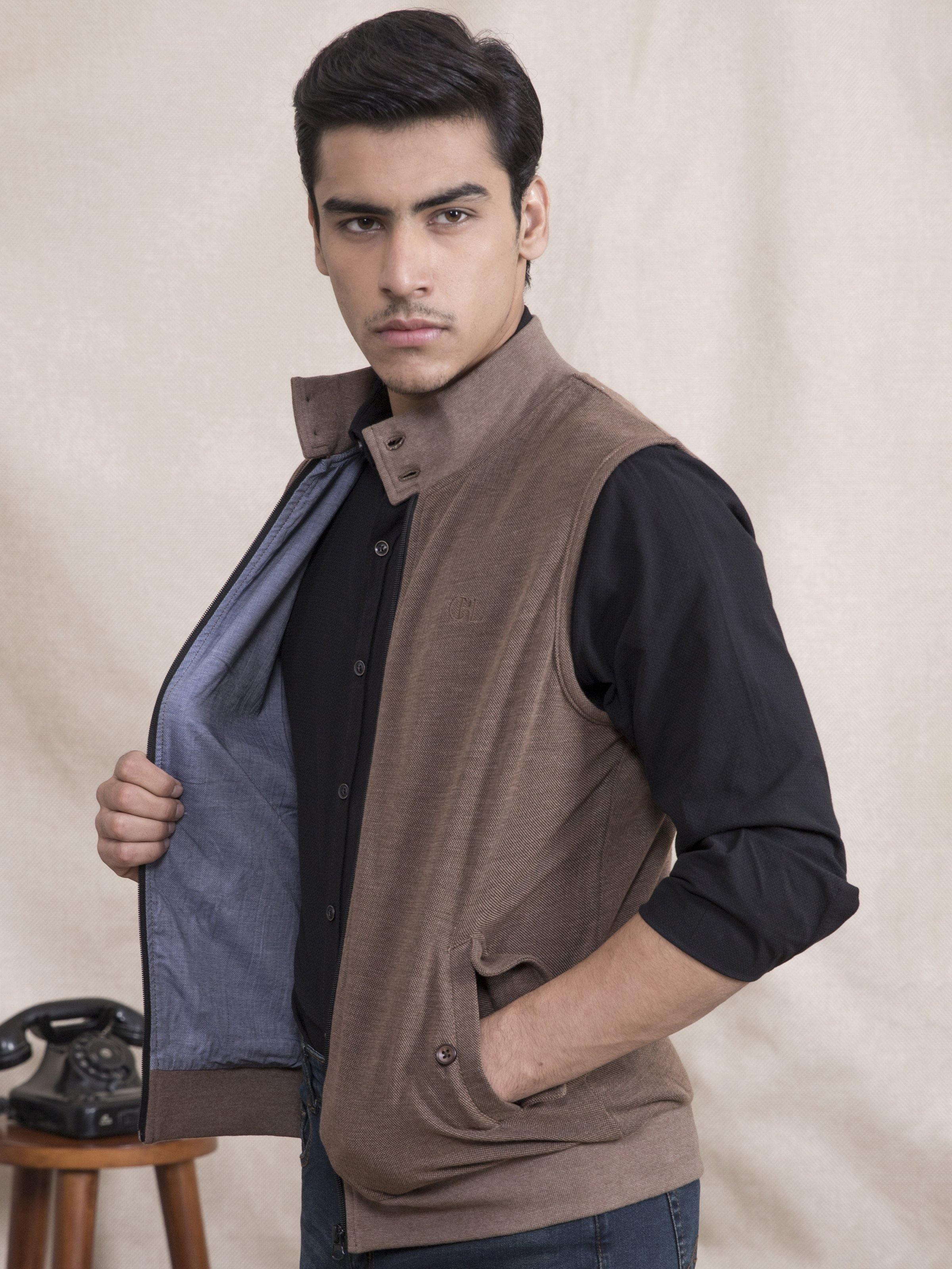 JACKET SLEEVE LESS BROWN - Image 4