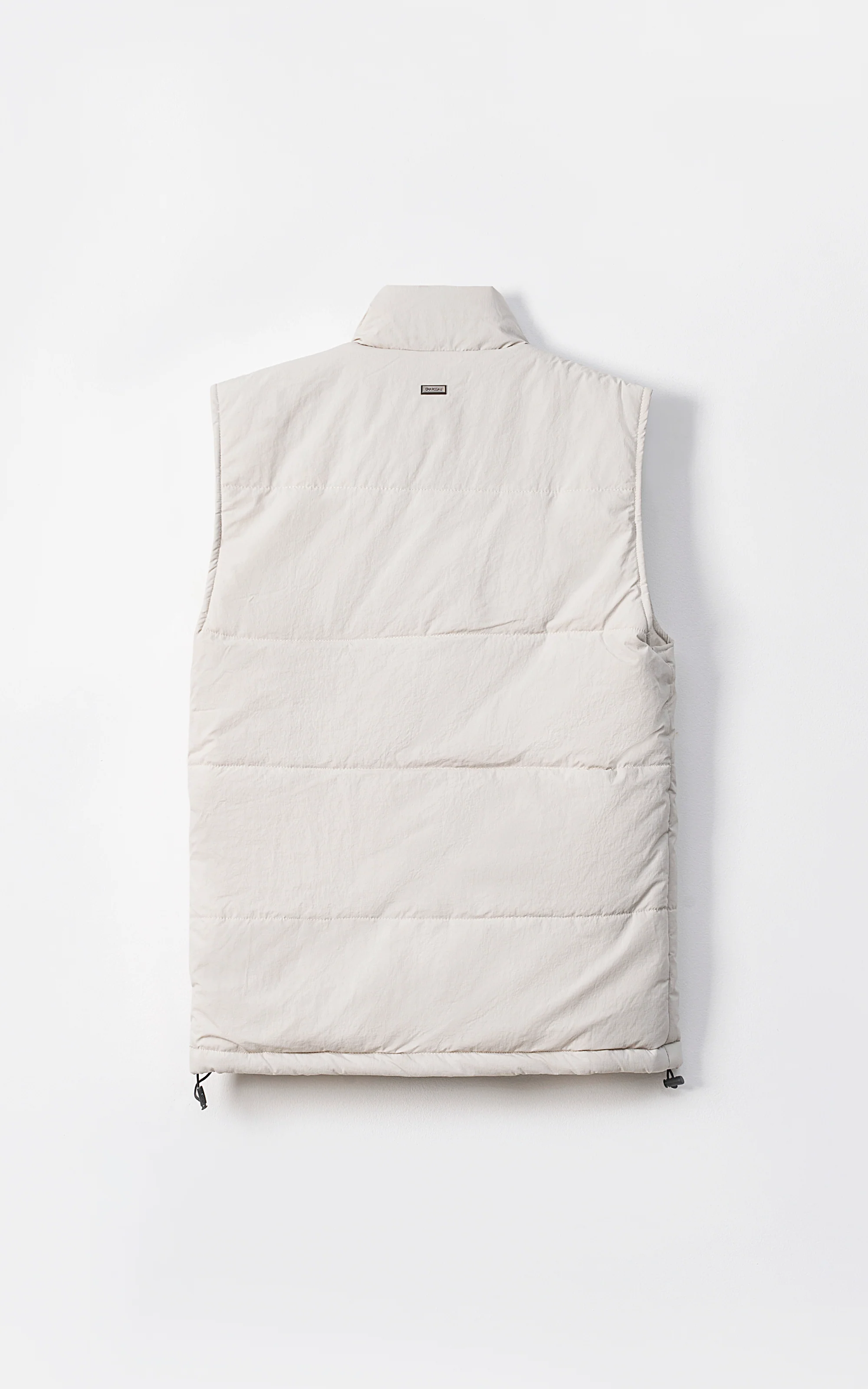 SLEEVELESS QUILTED JACKET LIGHT BEIGE - Image 2