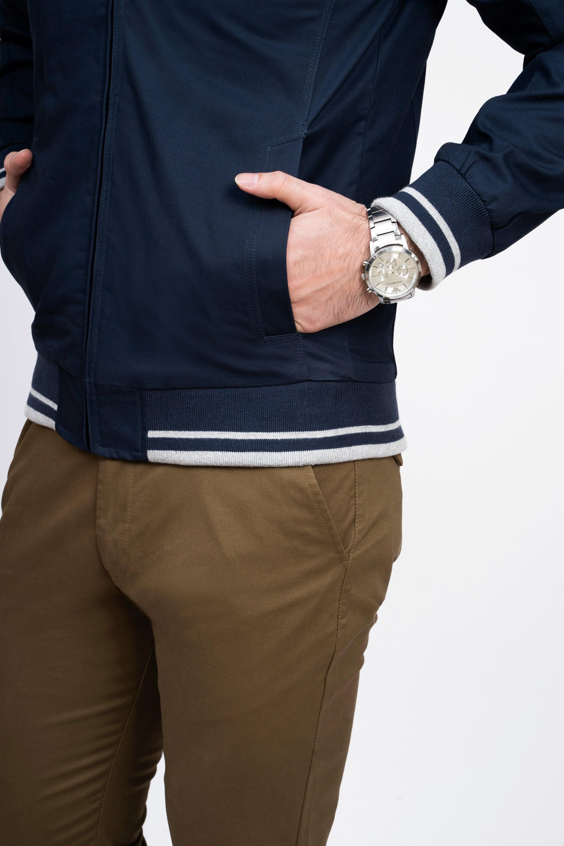 JACKET TIPPING BAN COLLAR NAVY - Image 7