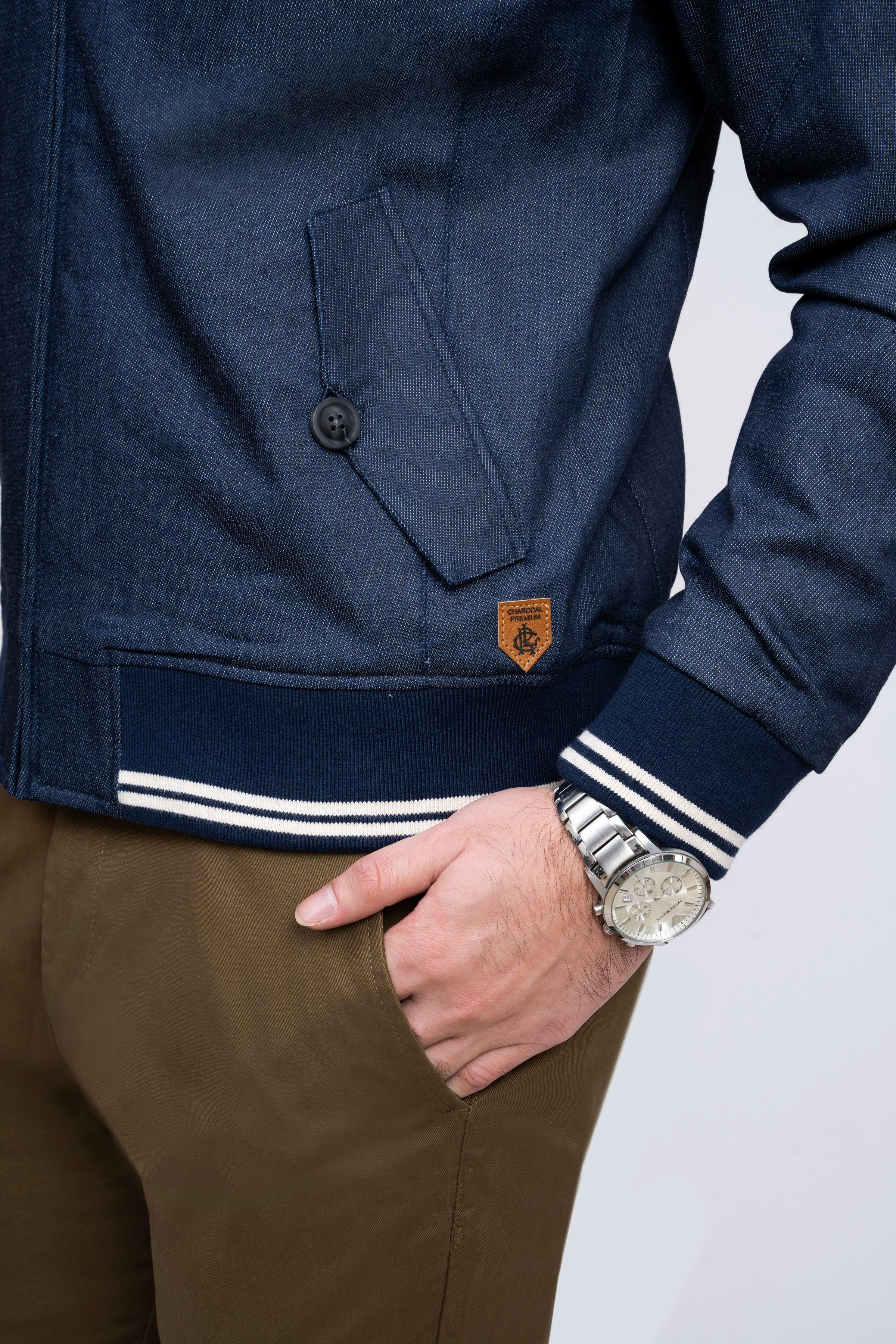 JACKET TIPPING BAN COLLAR NAVY - Image 6