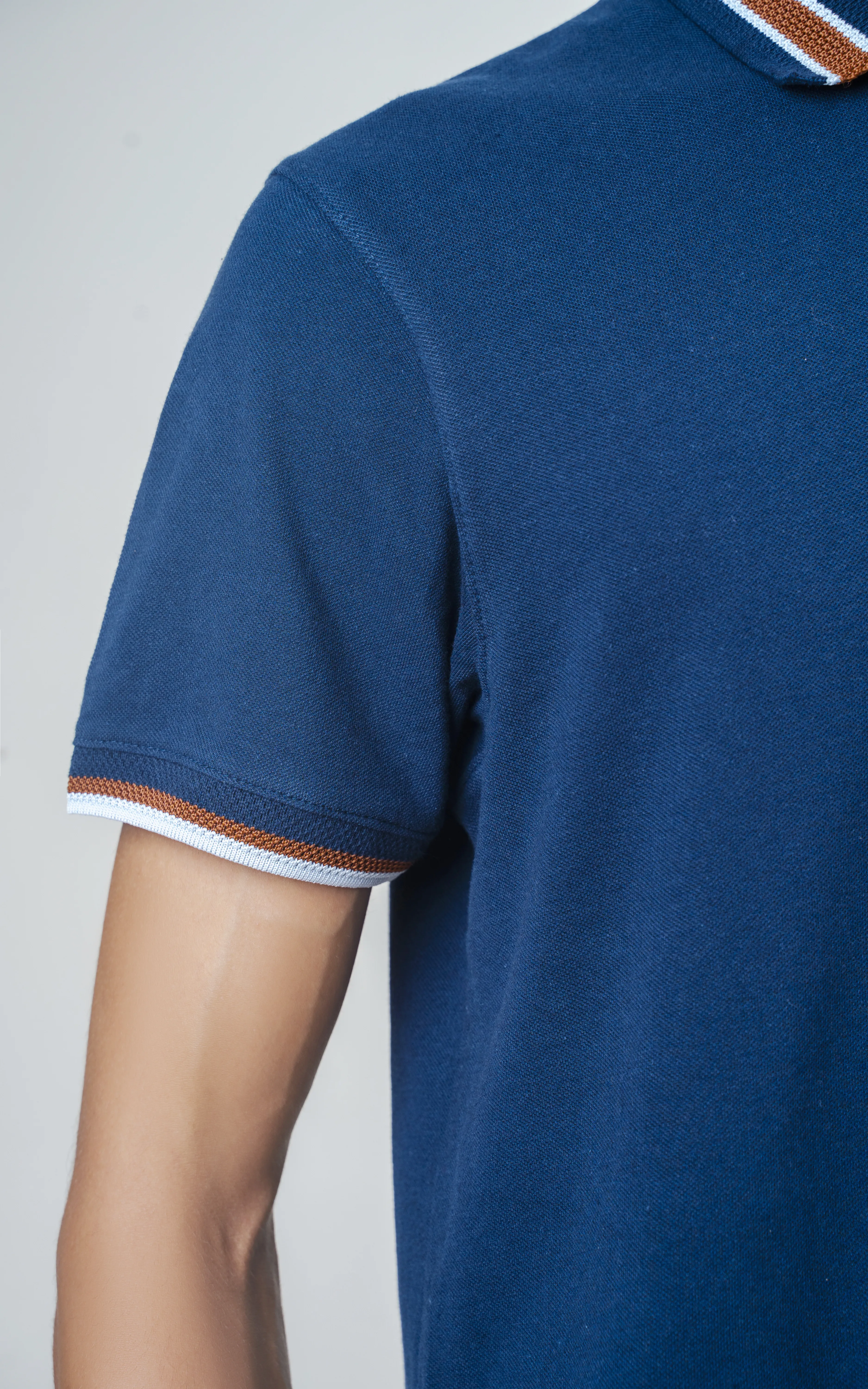 JACQUARD TIPPING COLLAR POLO NAVY - Image 6
