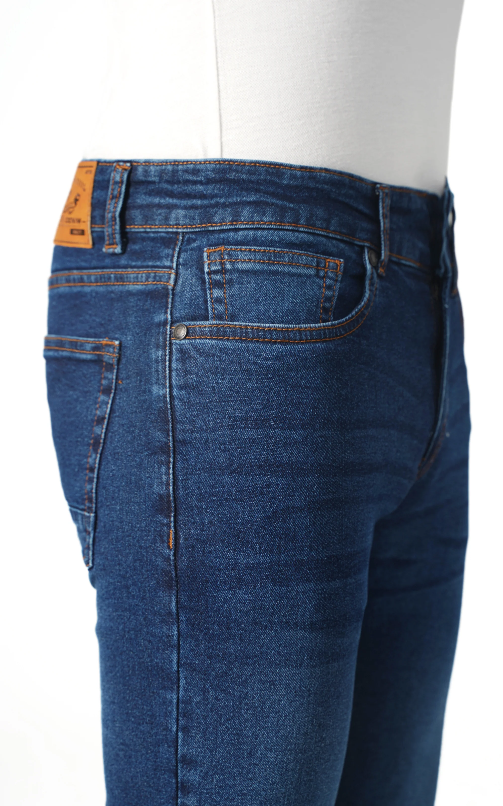 SLIM LEG WHISKERED JEANS DARK BLUE - Image 3