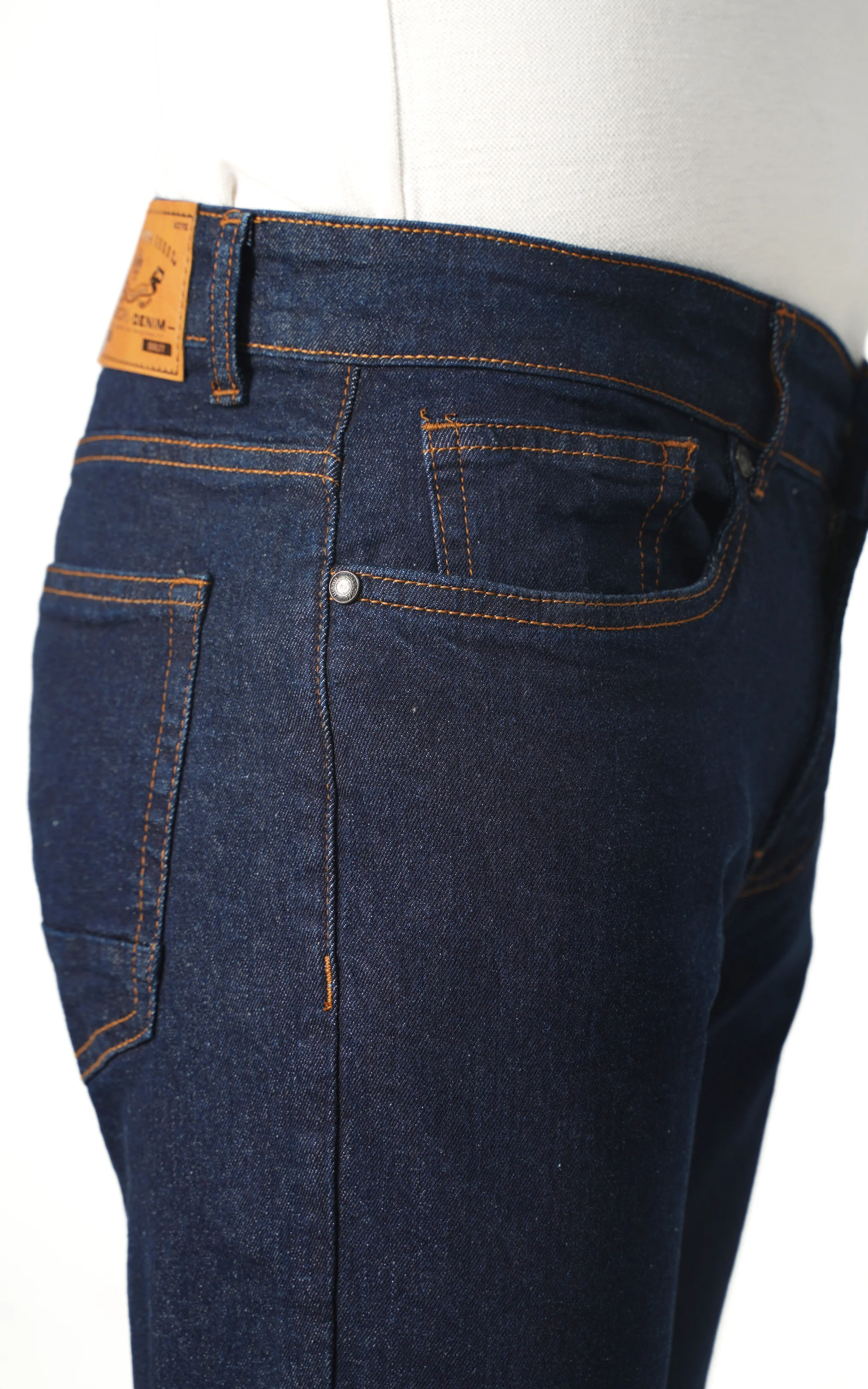SLIM LEG DENIM JEANS DARK BLUE - Image 3
