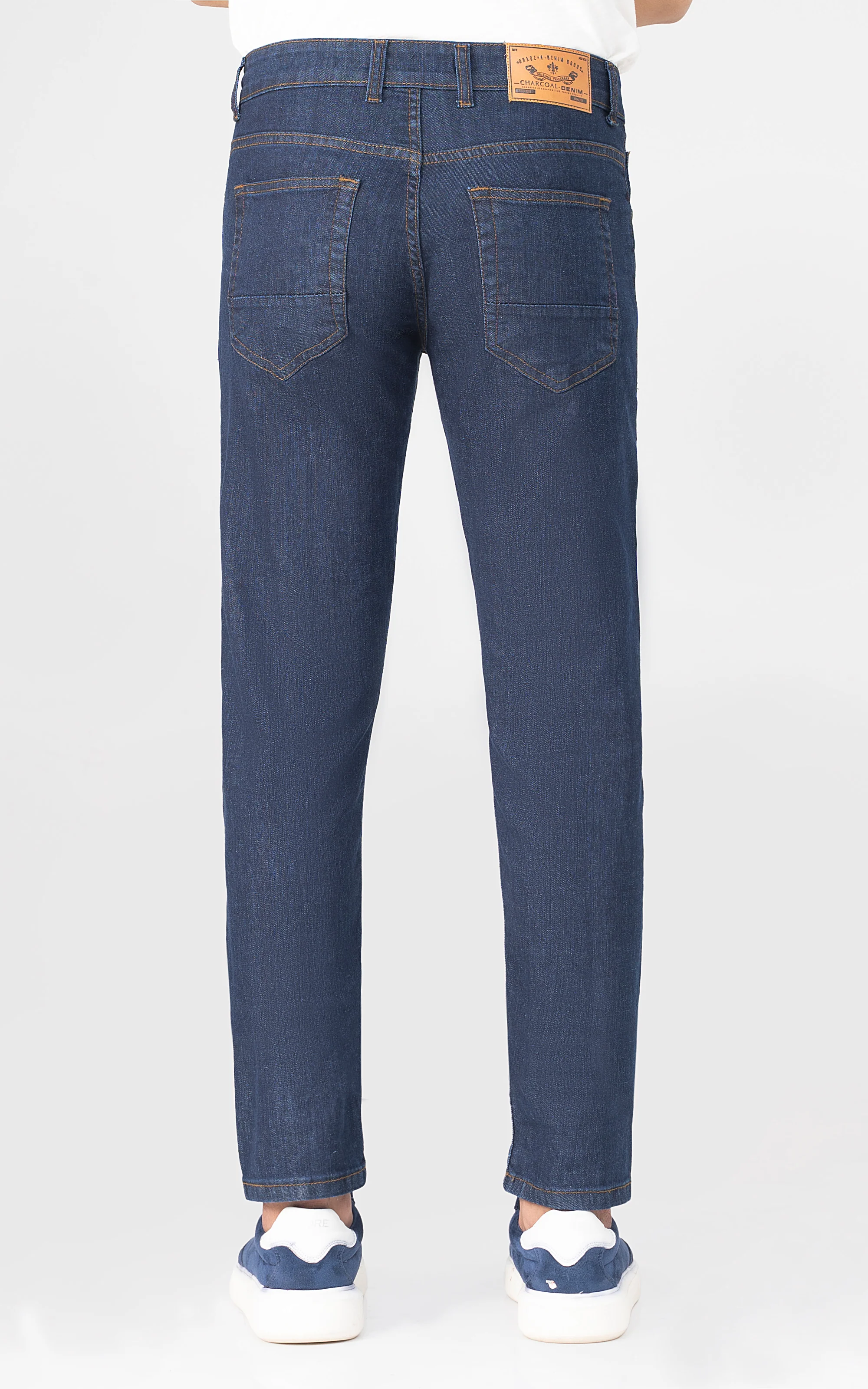 SLIM LEG DENIM JEANS DARK BLUE - Image 3