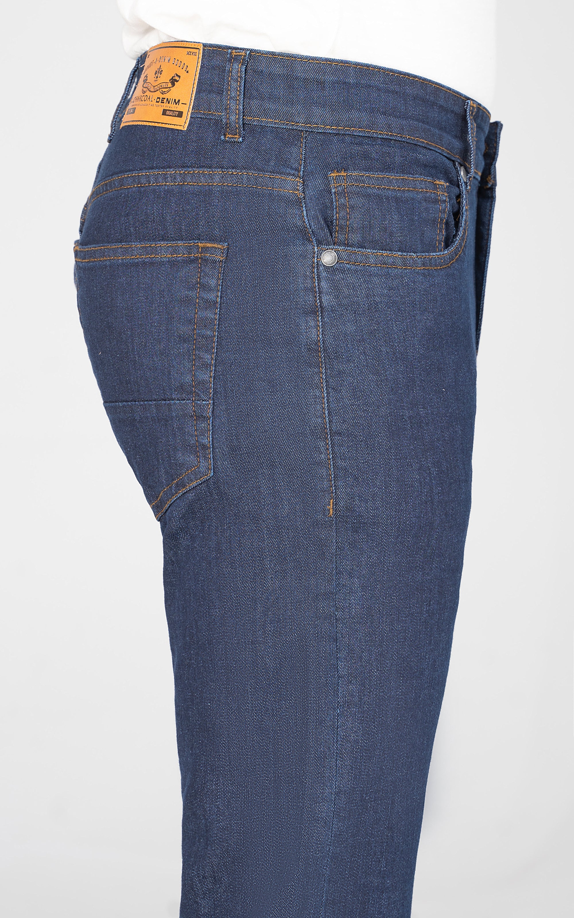SLIM LEG DENIM JEANS DARK BLUE - Image 4