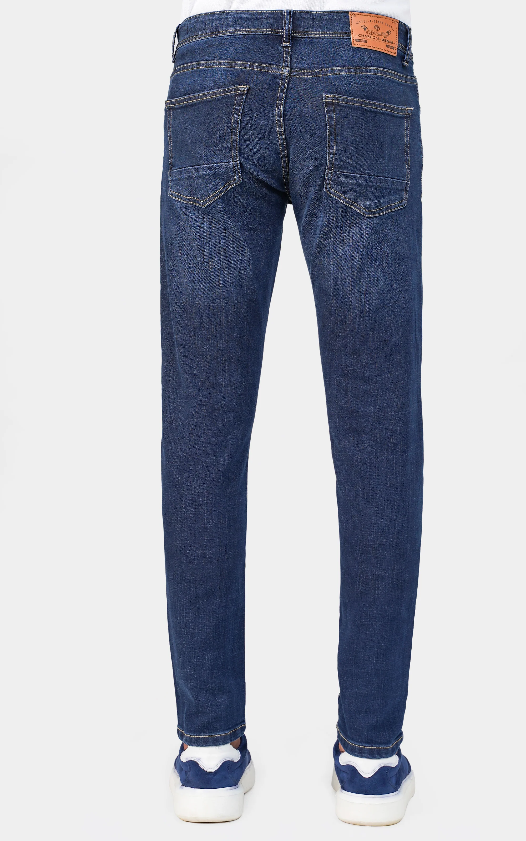 SLIM LEG DENIM  JEANS DARK BLUE - Image 3