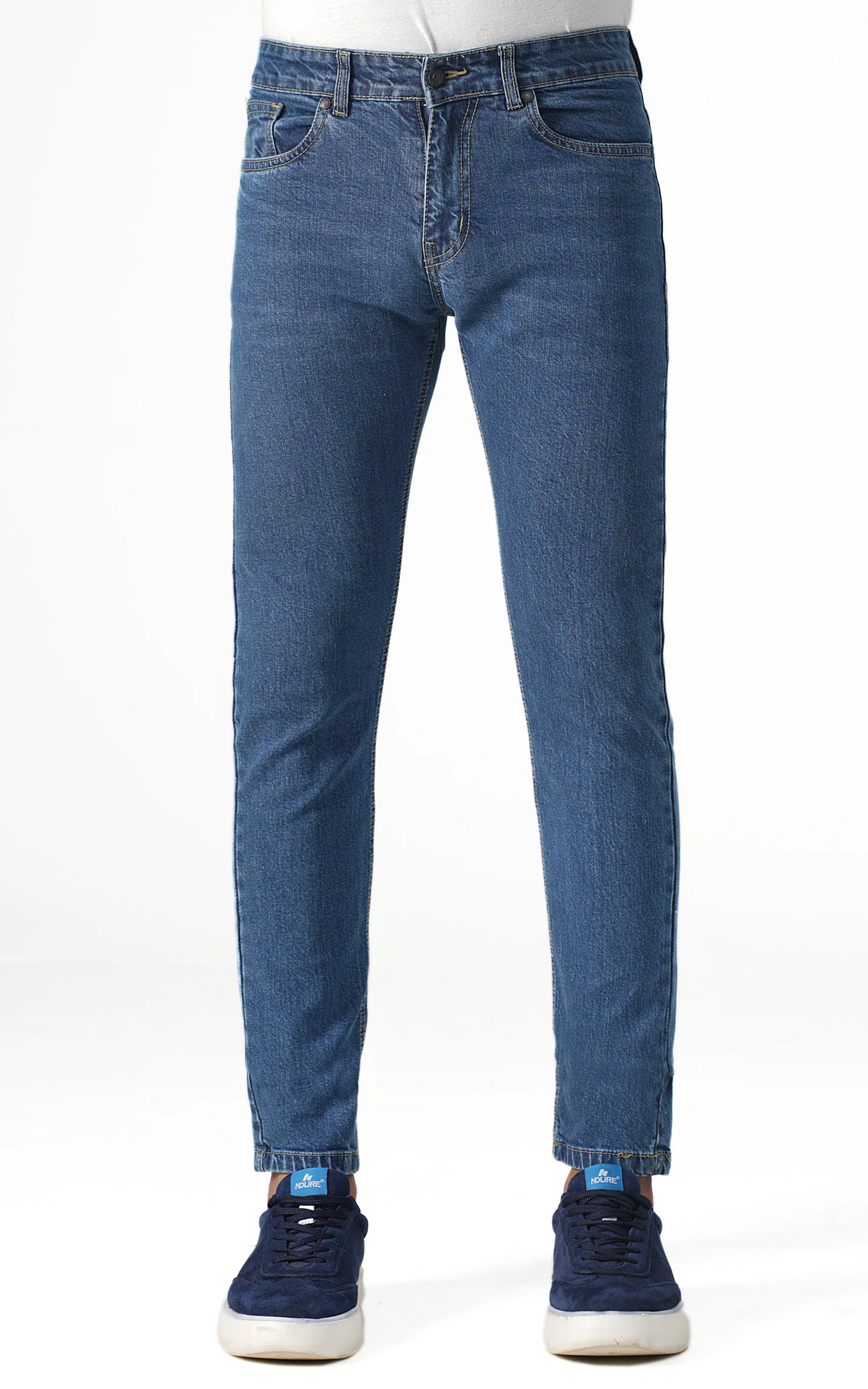 SLIM LEG DENIM JEANS LIGHT BLUE - Image 3