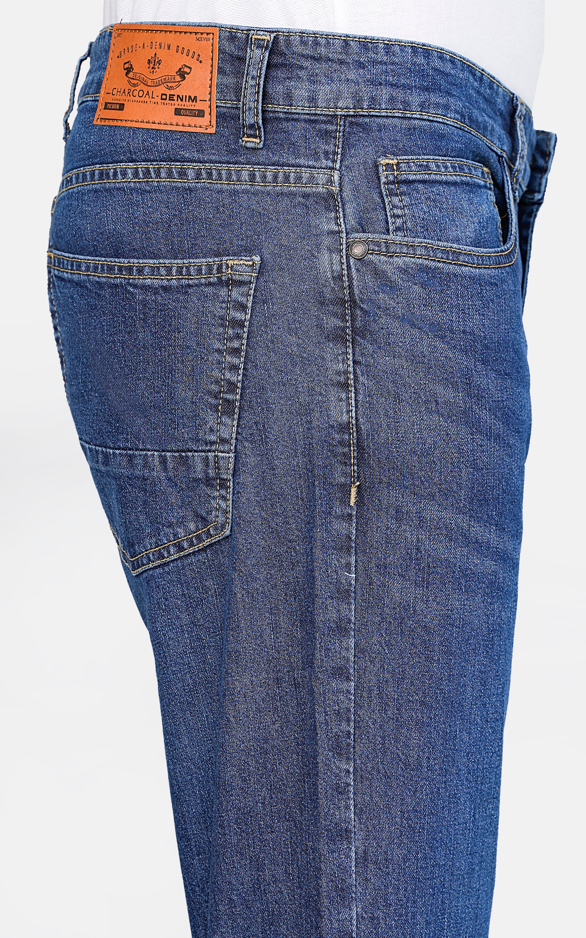 SLIM LEG DENIM  JEANS MID BLUE - Image 4