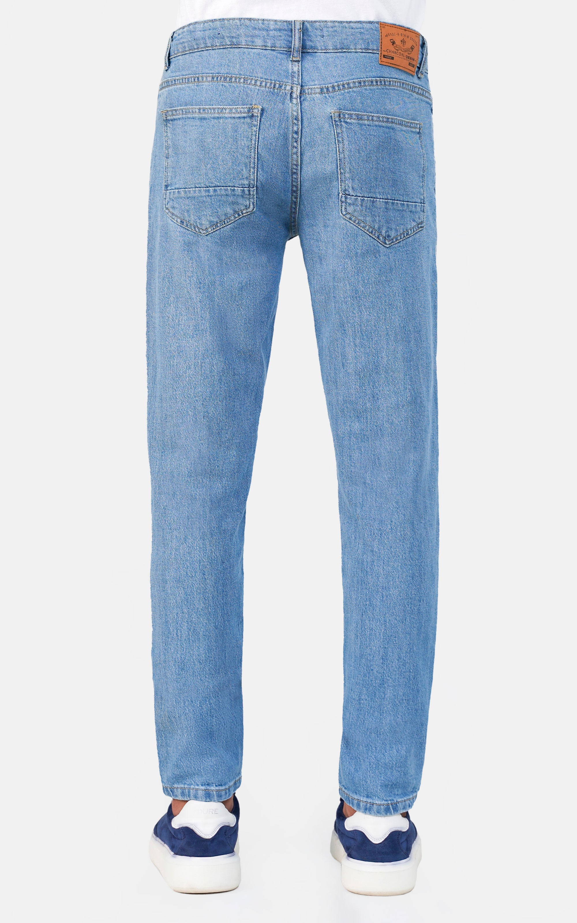 SLIM LEG DENIM JEANS LIGHT BLUE - Image 3