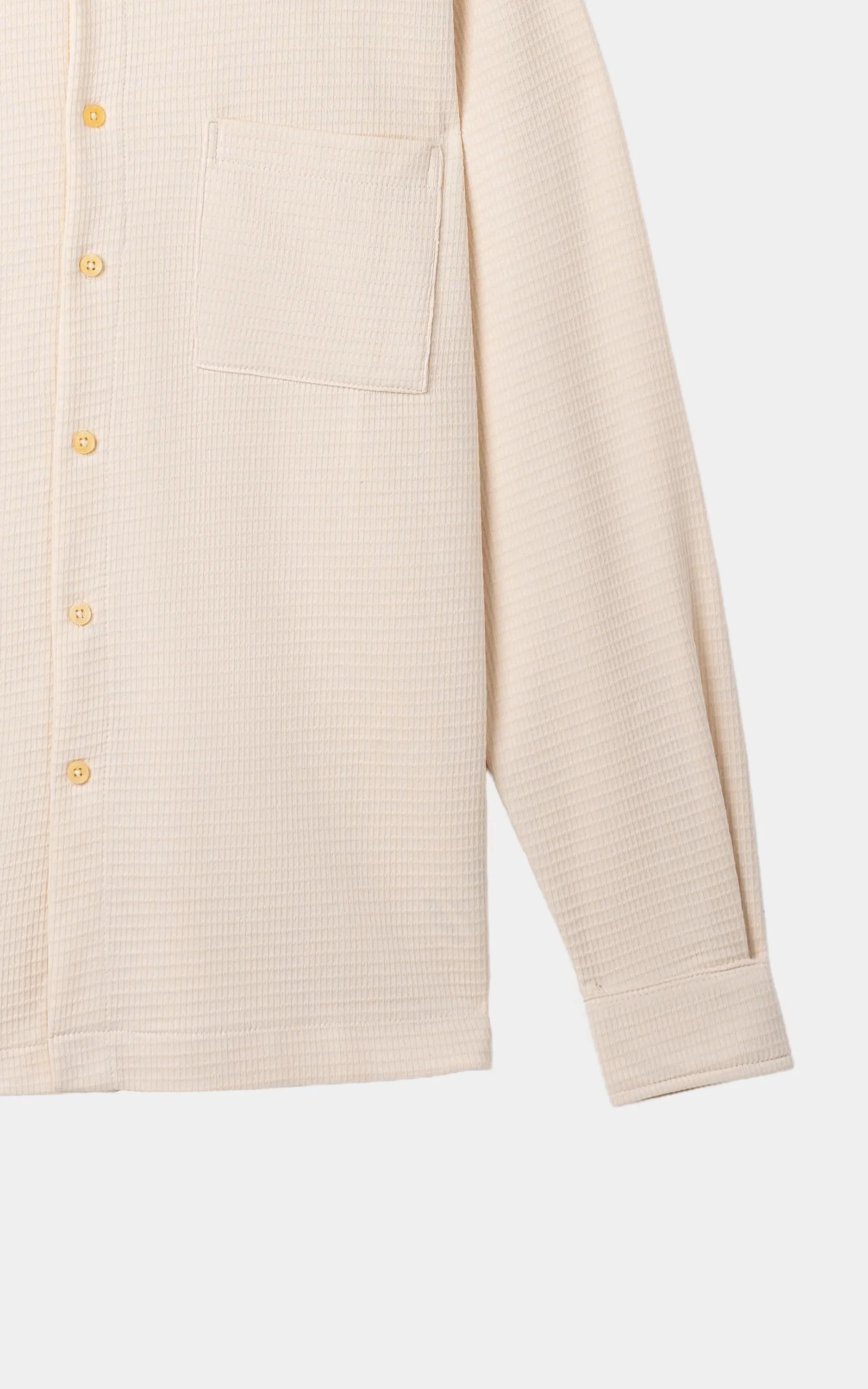 KNITTED CASUAL SHIRT BEIGE - Image 3