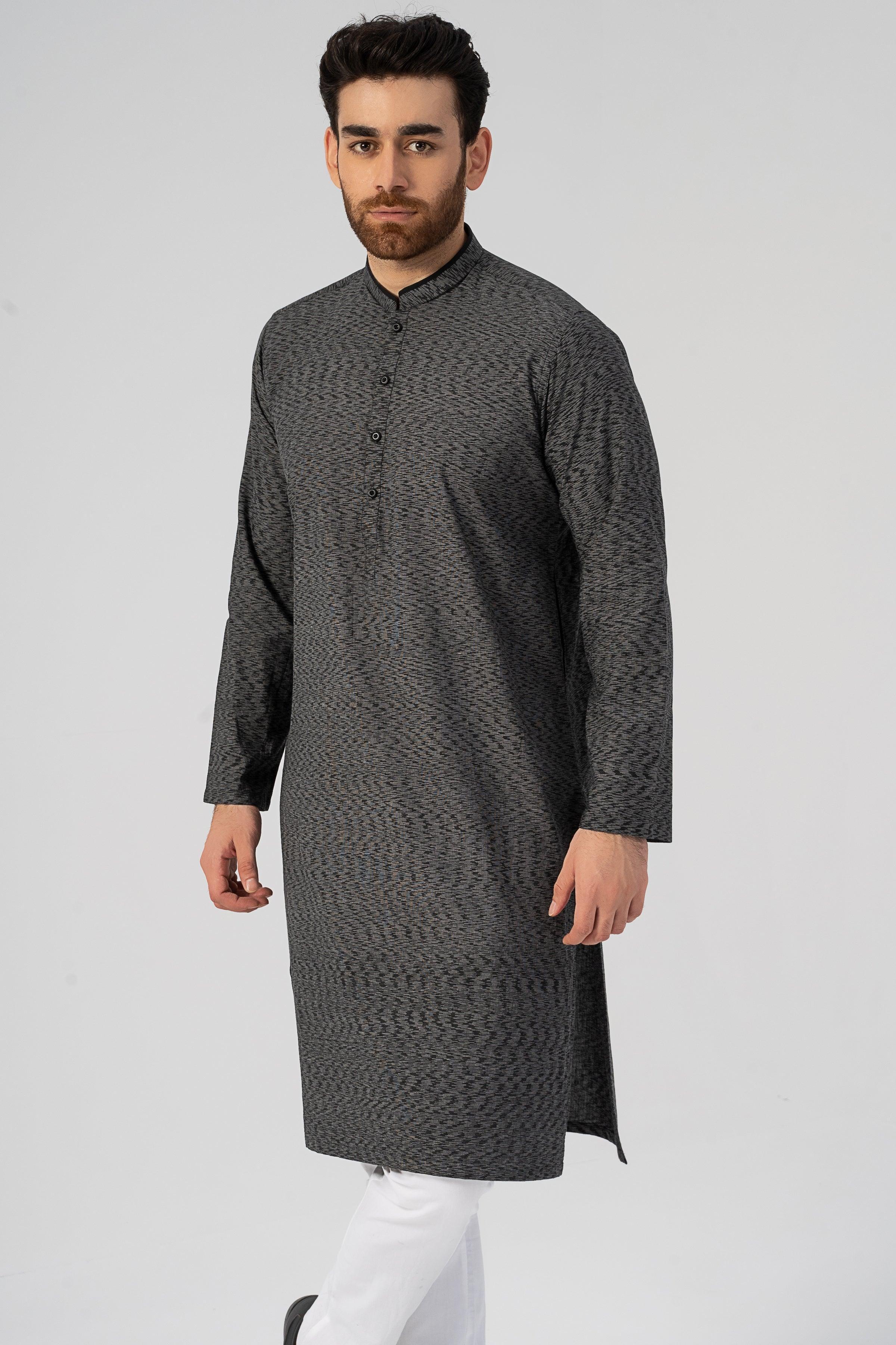 TEXTURED KURTA BLACK - Image 2