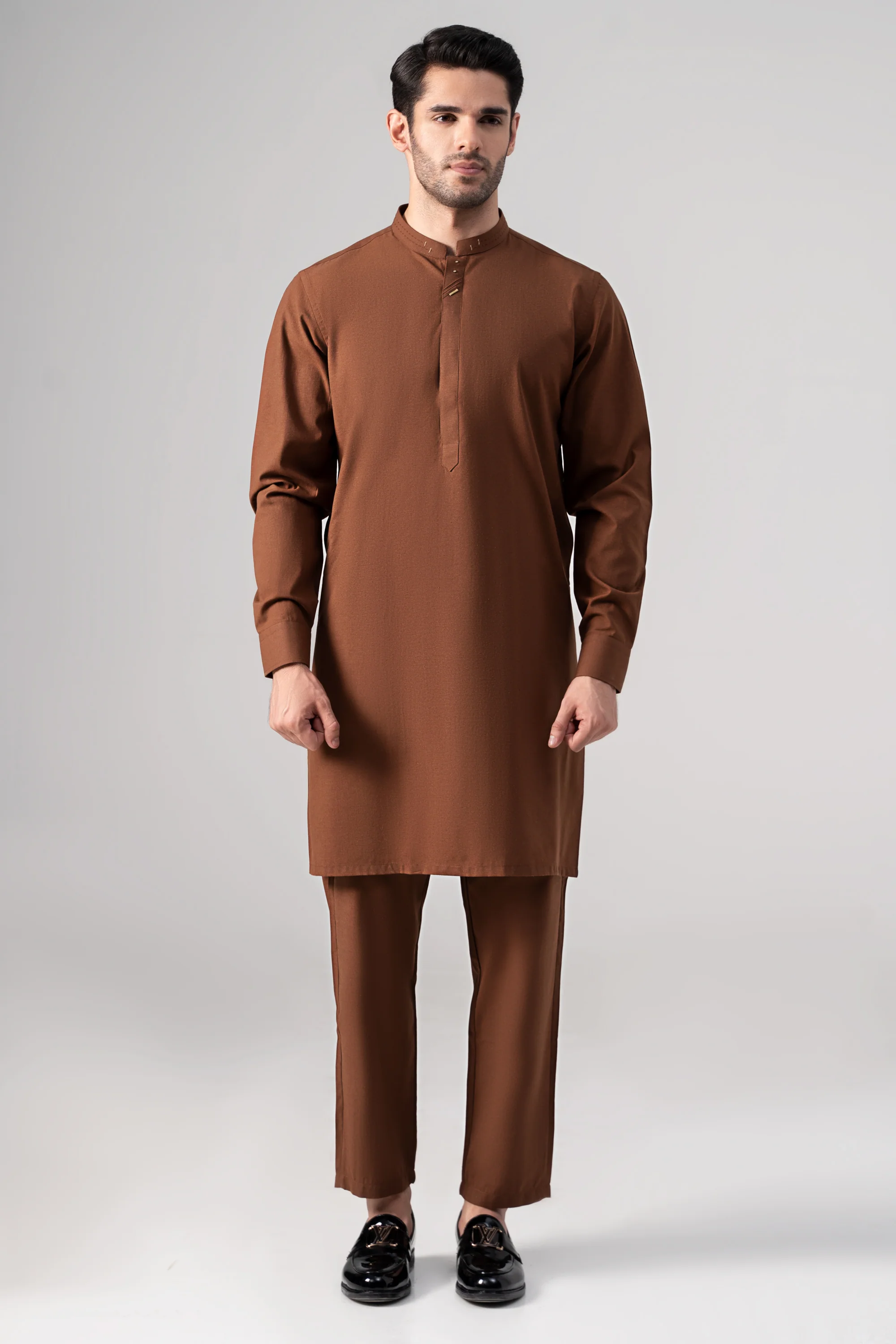 KARANDI KURTA PAJAMA -SIGNATURE COLLECTION DARK MUSTARD