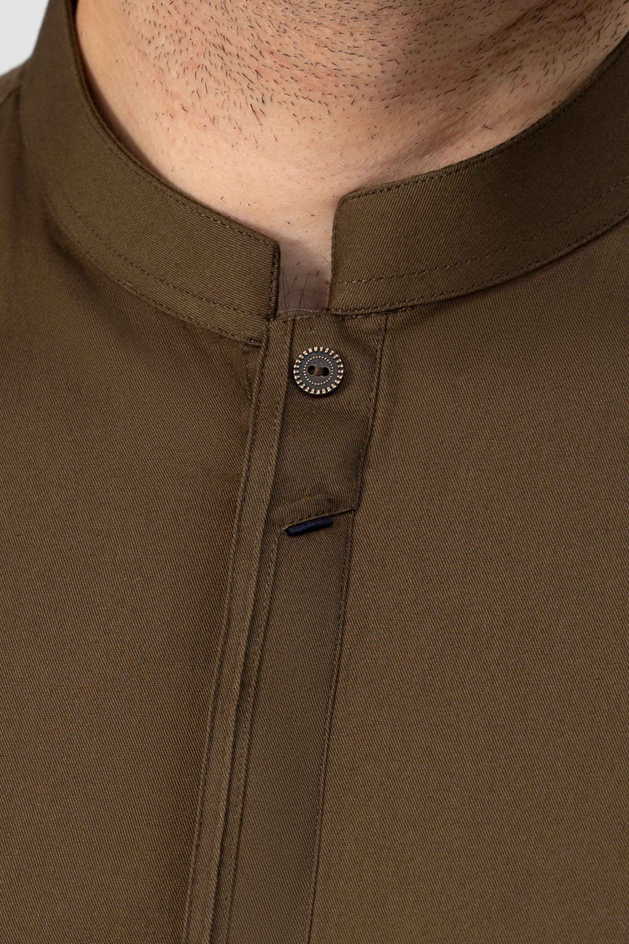 TWILL COTTON KURTA PAJAMA DARK OLIVE - Image 5