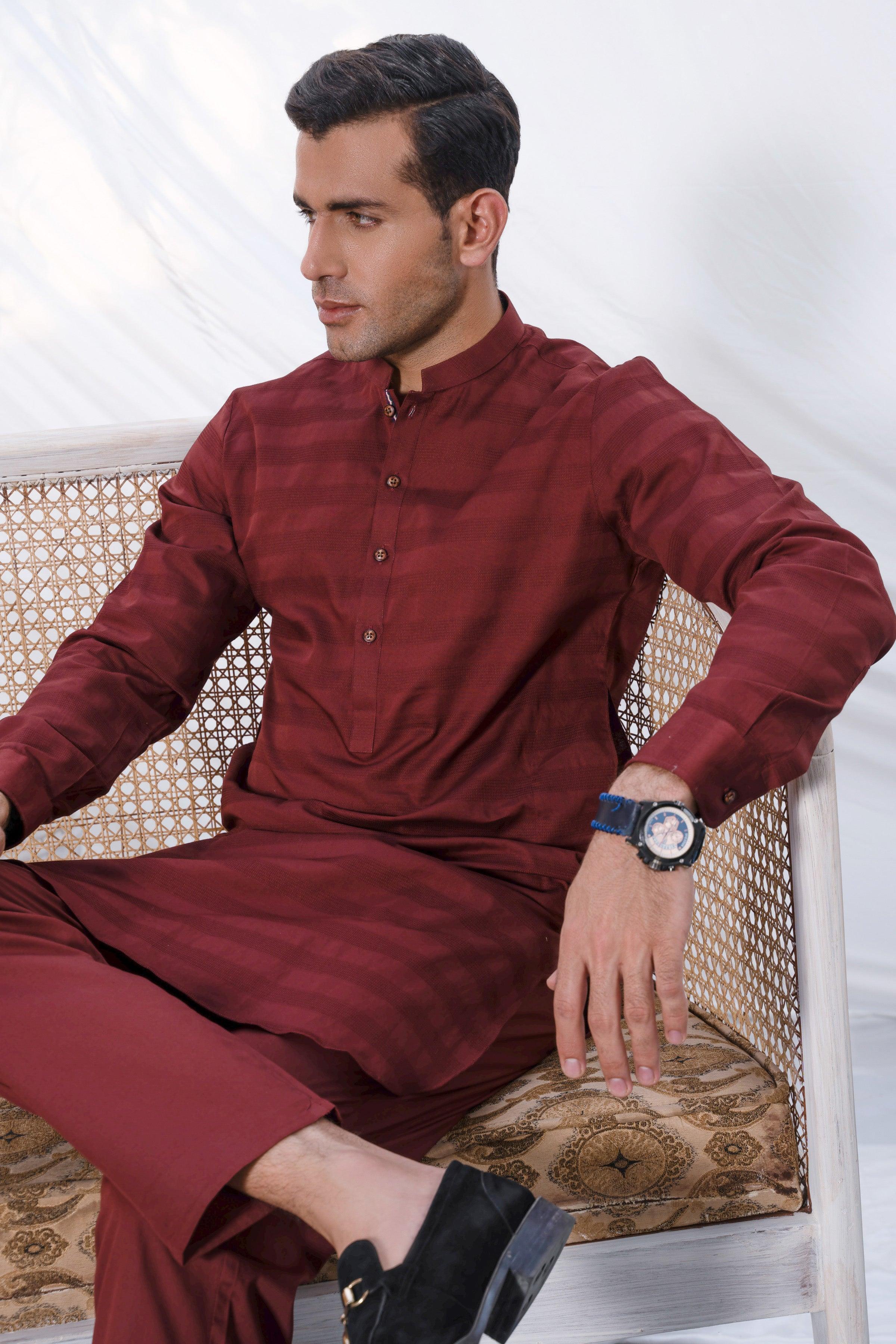 KURTA PAJAMA MAROON - Image 5