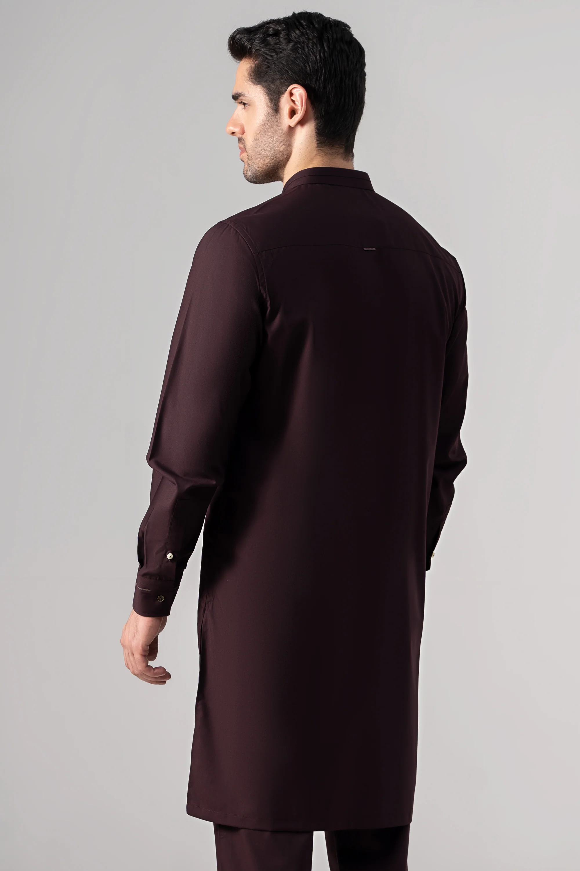 PREMIUM WASH & WEAR KURTA PAJAMA MAROON - Image 4