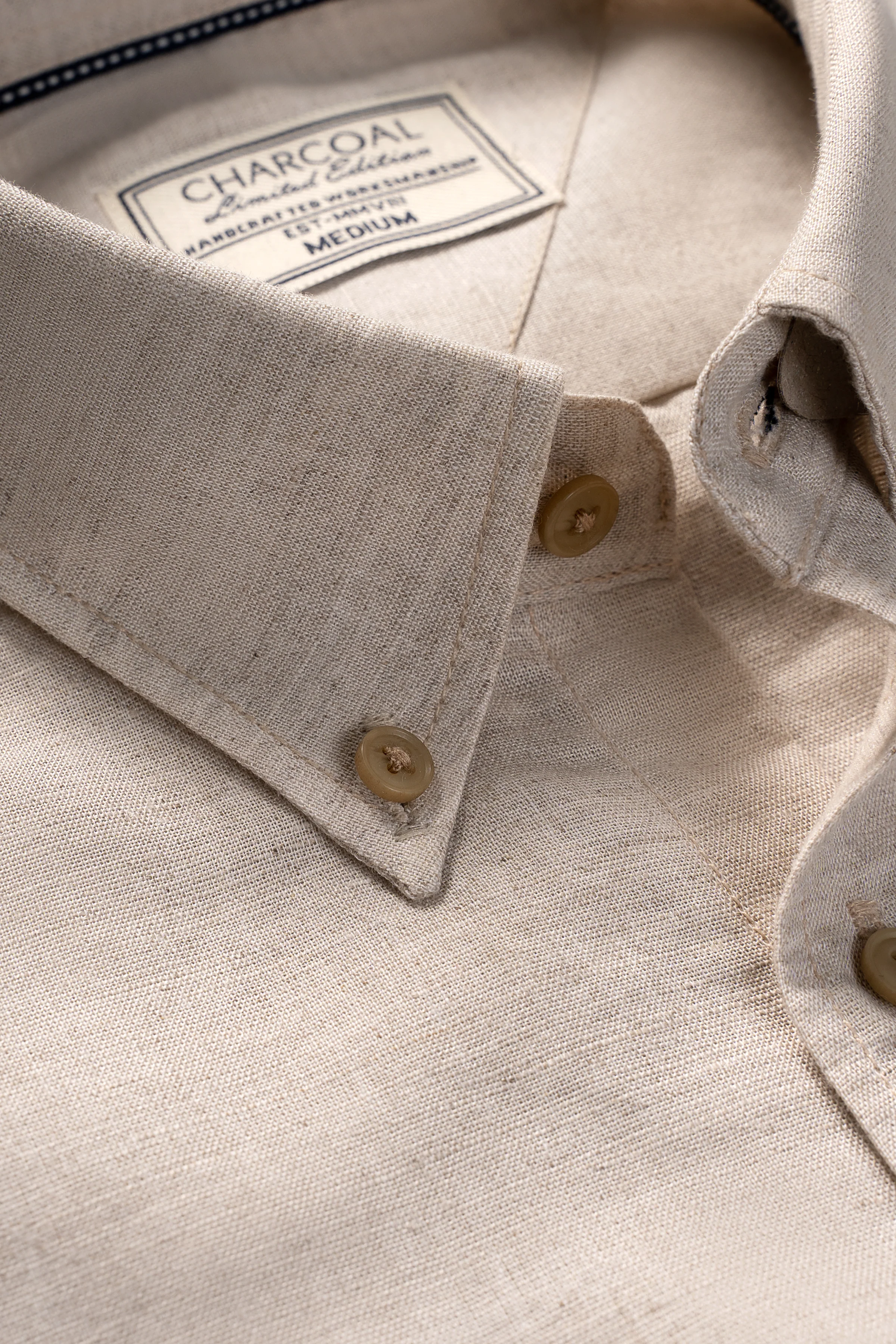 LIMITED EDITION LINEN FABRIC SHIRT BEIGE - Image 2
