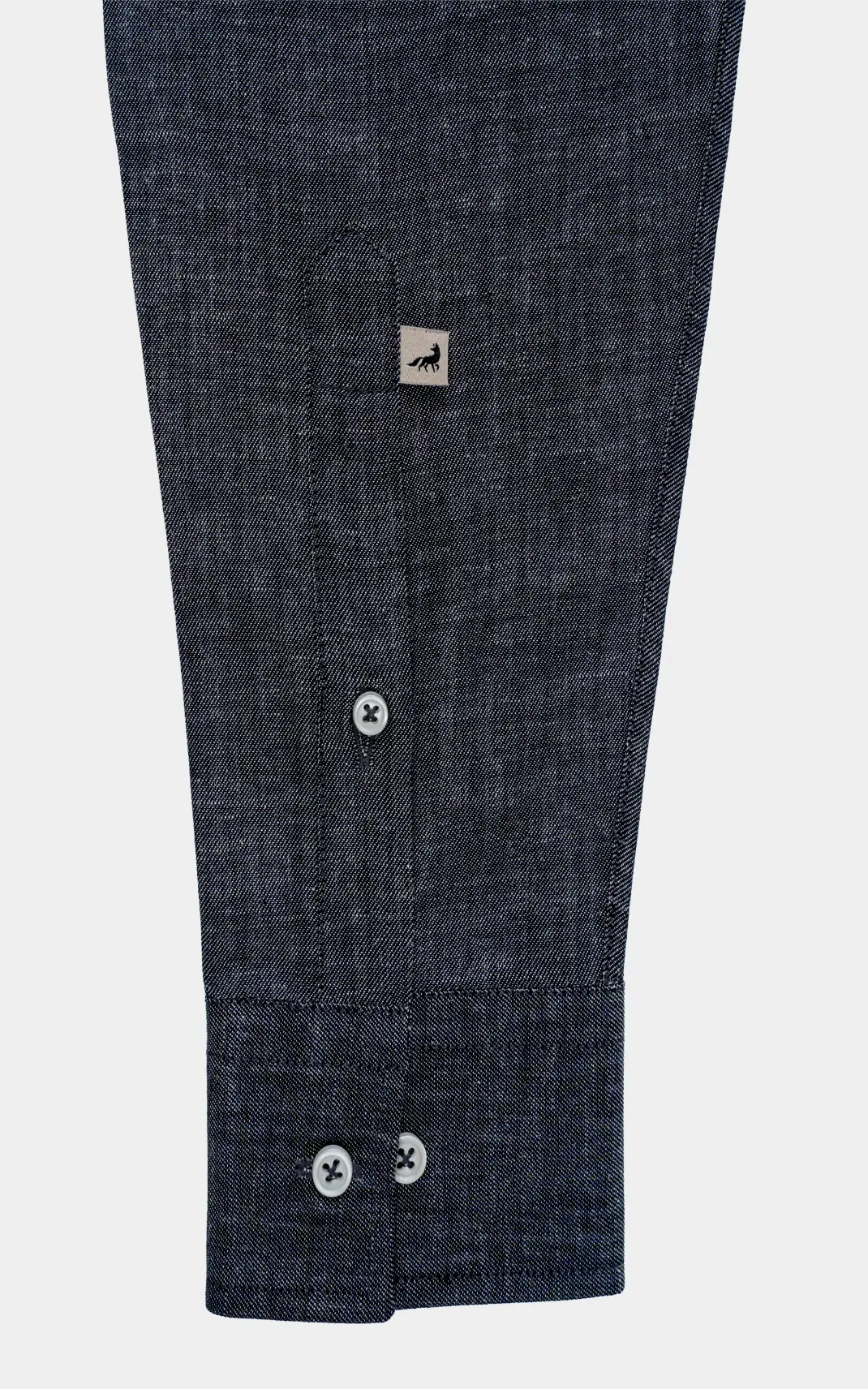 LINEN WIDE SPREAD COLLAR SHIRT  GREY MELANGE - Image 4
