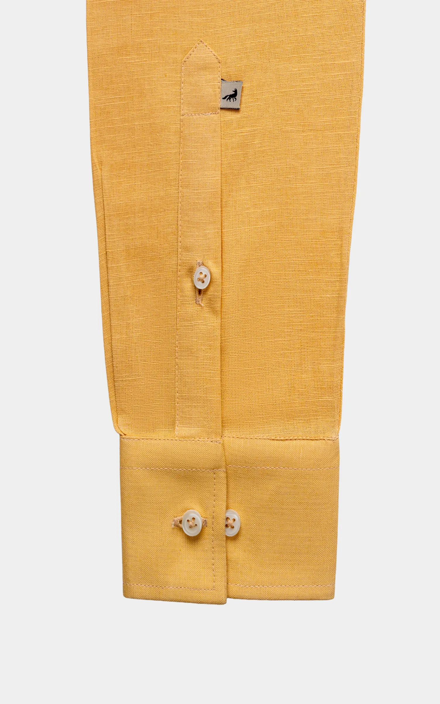 LINEN WIDE SPREAD COLLAR SHIRT LIGHT MUSTARD - Image 4