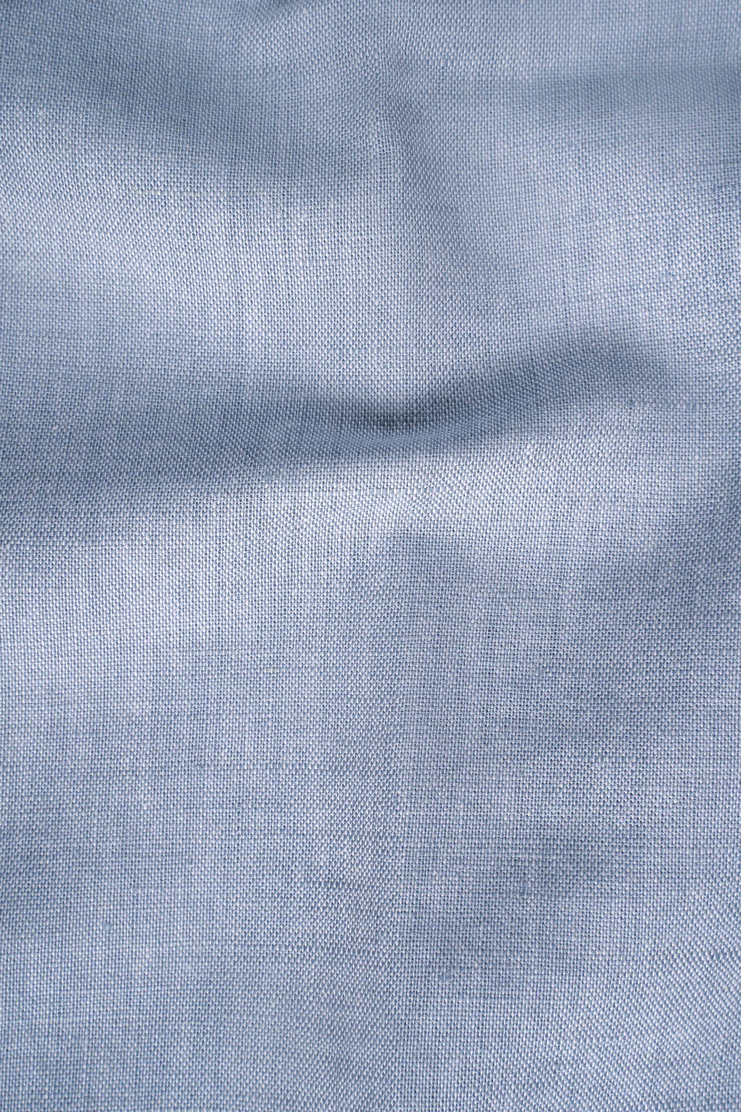 LIMITED EDITION LINEN FABRIC SHIRT LIGHT SKY - Image 3