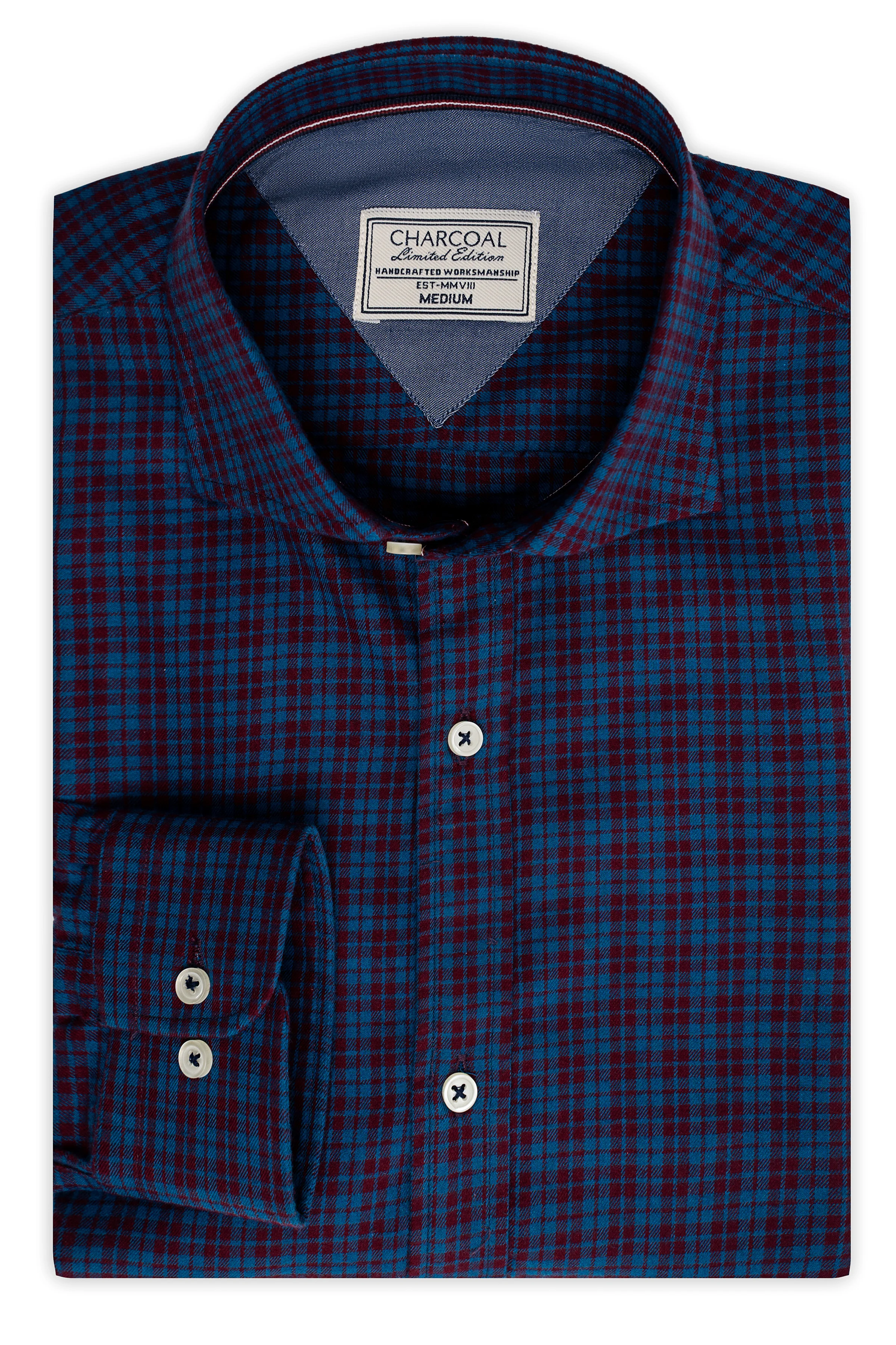 LIMITED EDITION SHIRT MAROON BLUE CHECK