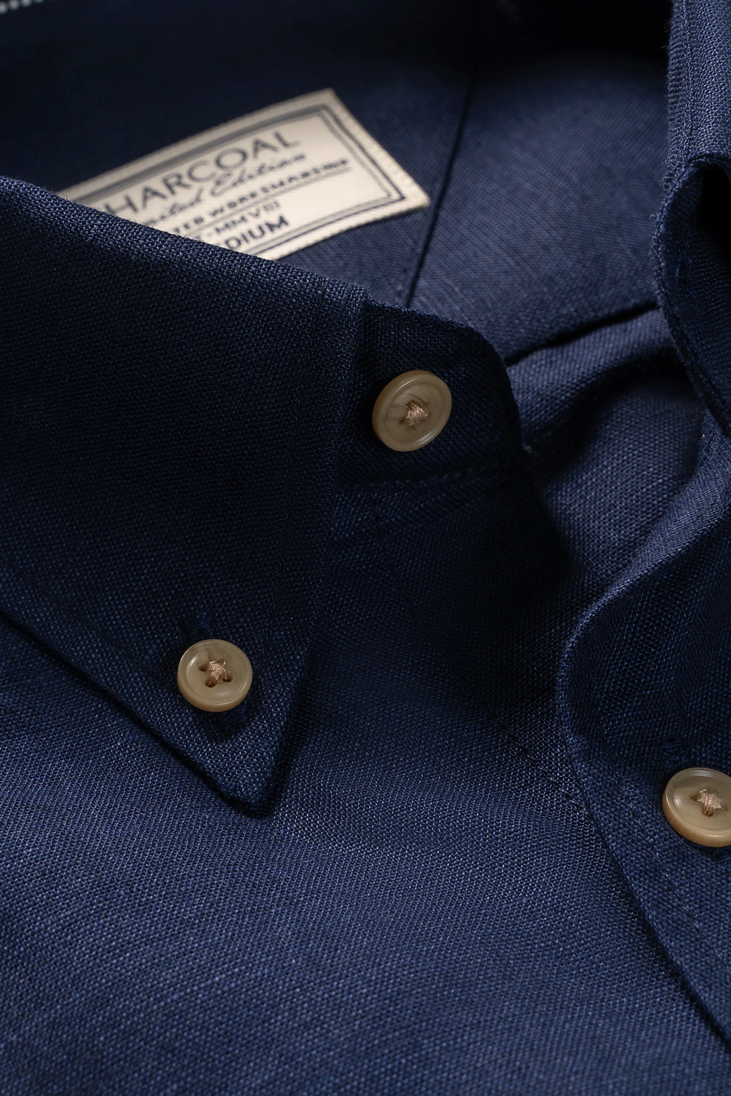 LIMITED EDITION LINEN FABRIC SHIRT NAVY - Image 2