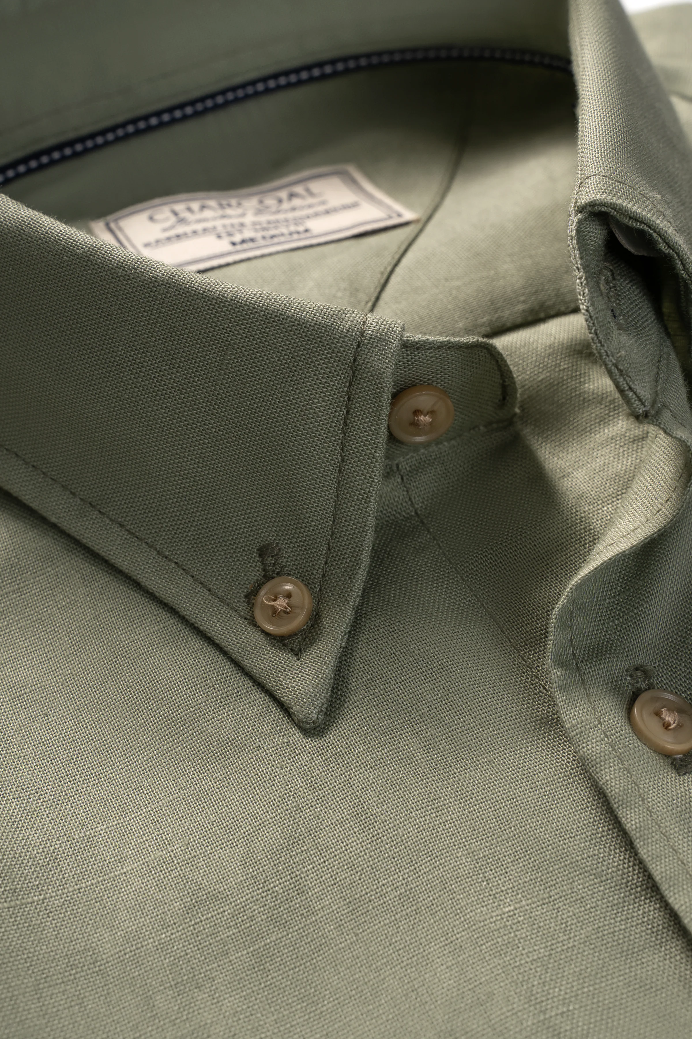 LIMITED EDITION LINEN FABRIC SHIRT OLIVE - Image 2