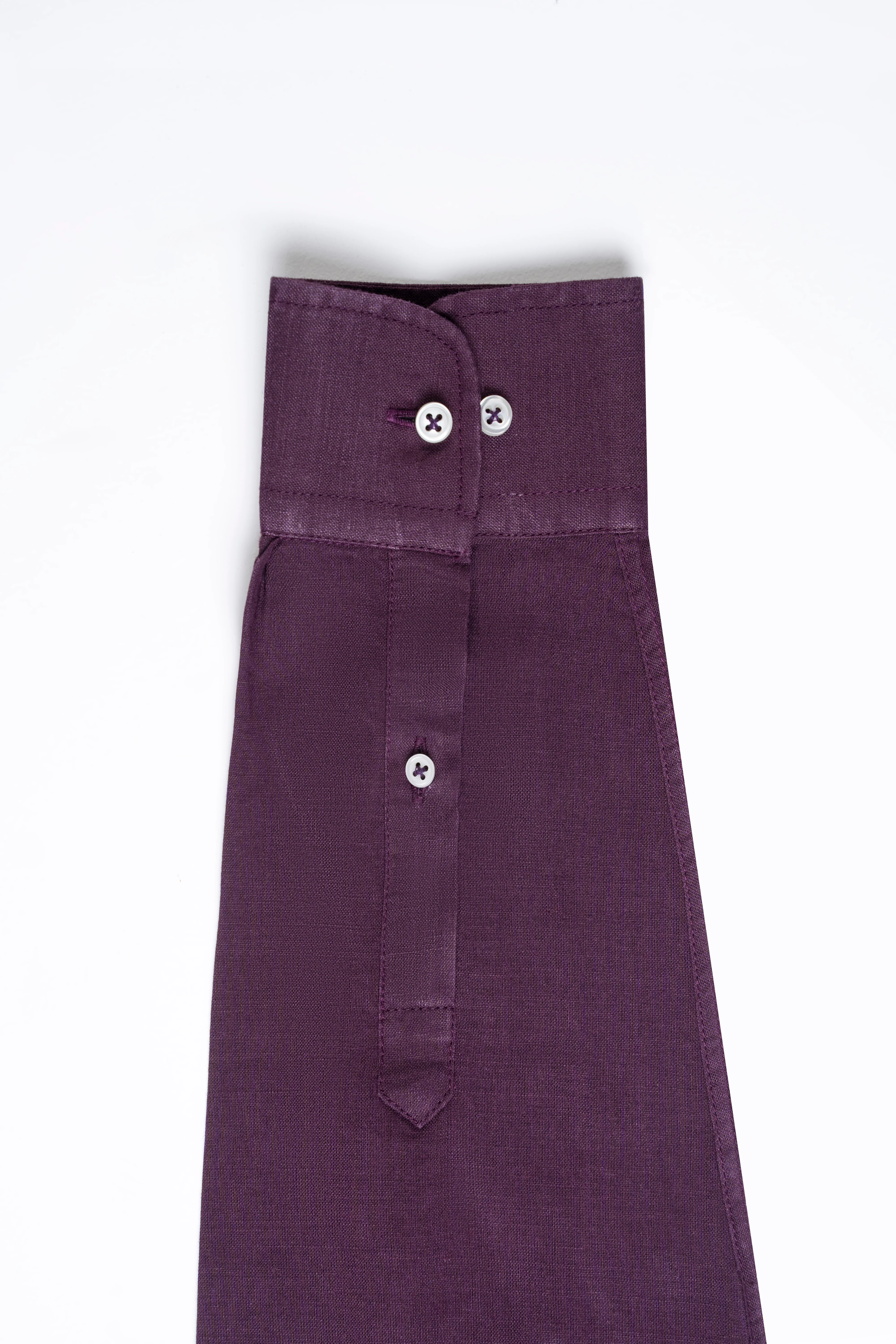 LINEN SMART SHIRT BURGUNDY - Image 4
