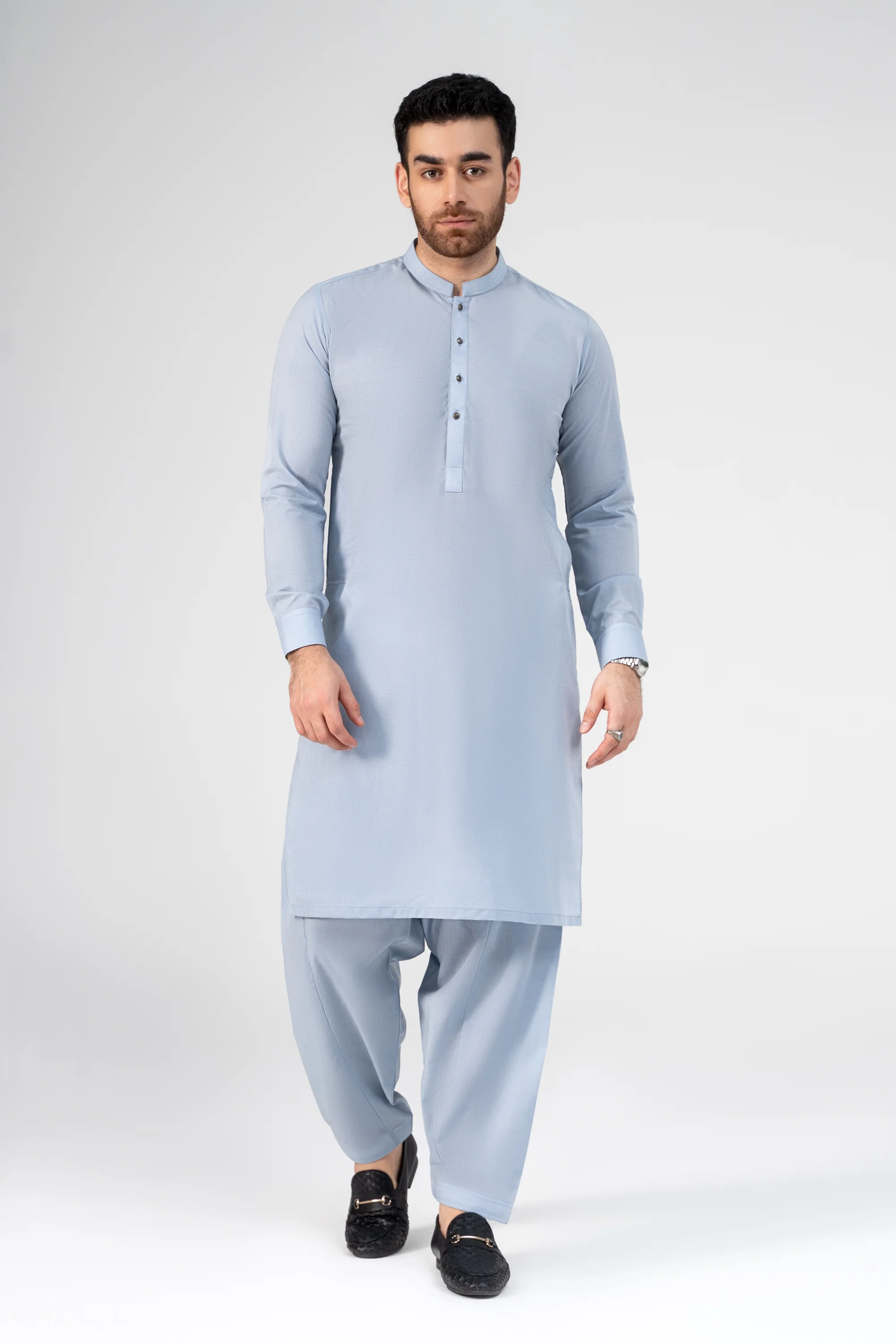 LIQUID AMMONIA PREMIUM BLENDED KAMEEZ SHALWAR SKY BLUE