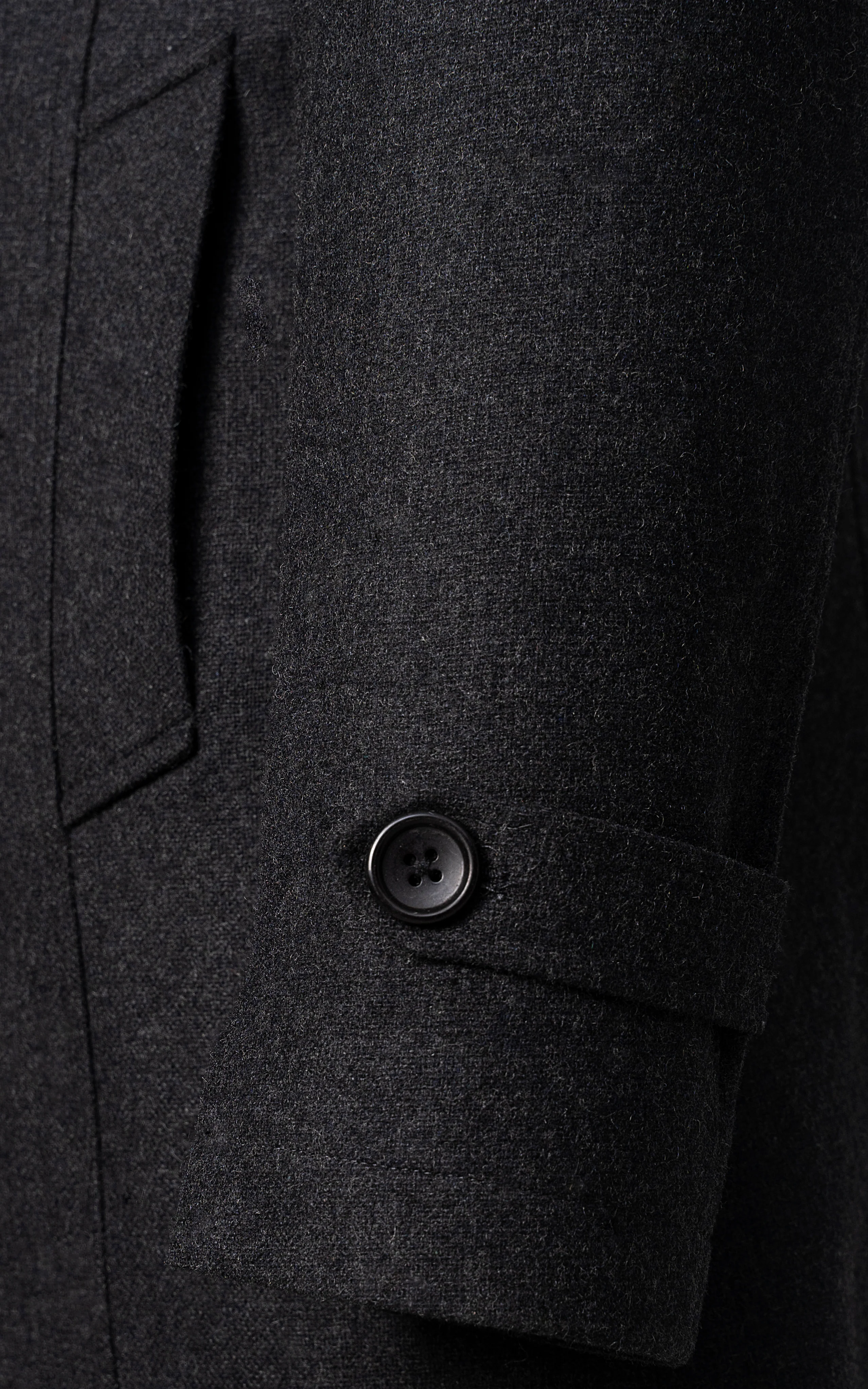 DOUBLE BREASTED PEACOAT COAT CHARCOAL - Image 4