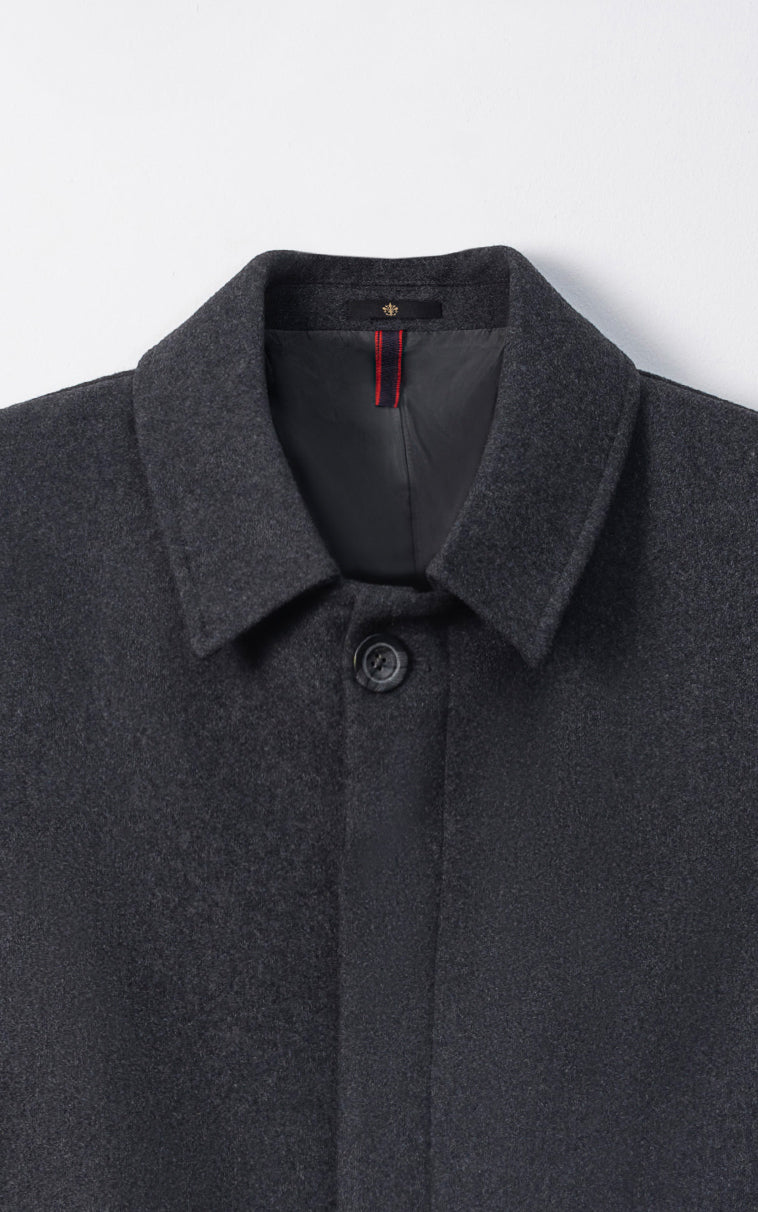BUTTON FRONT LONG COAT CHARCOAL - Image 2