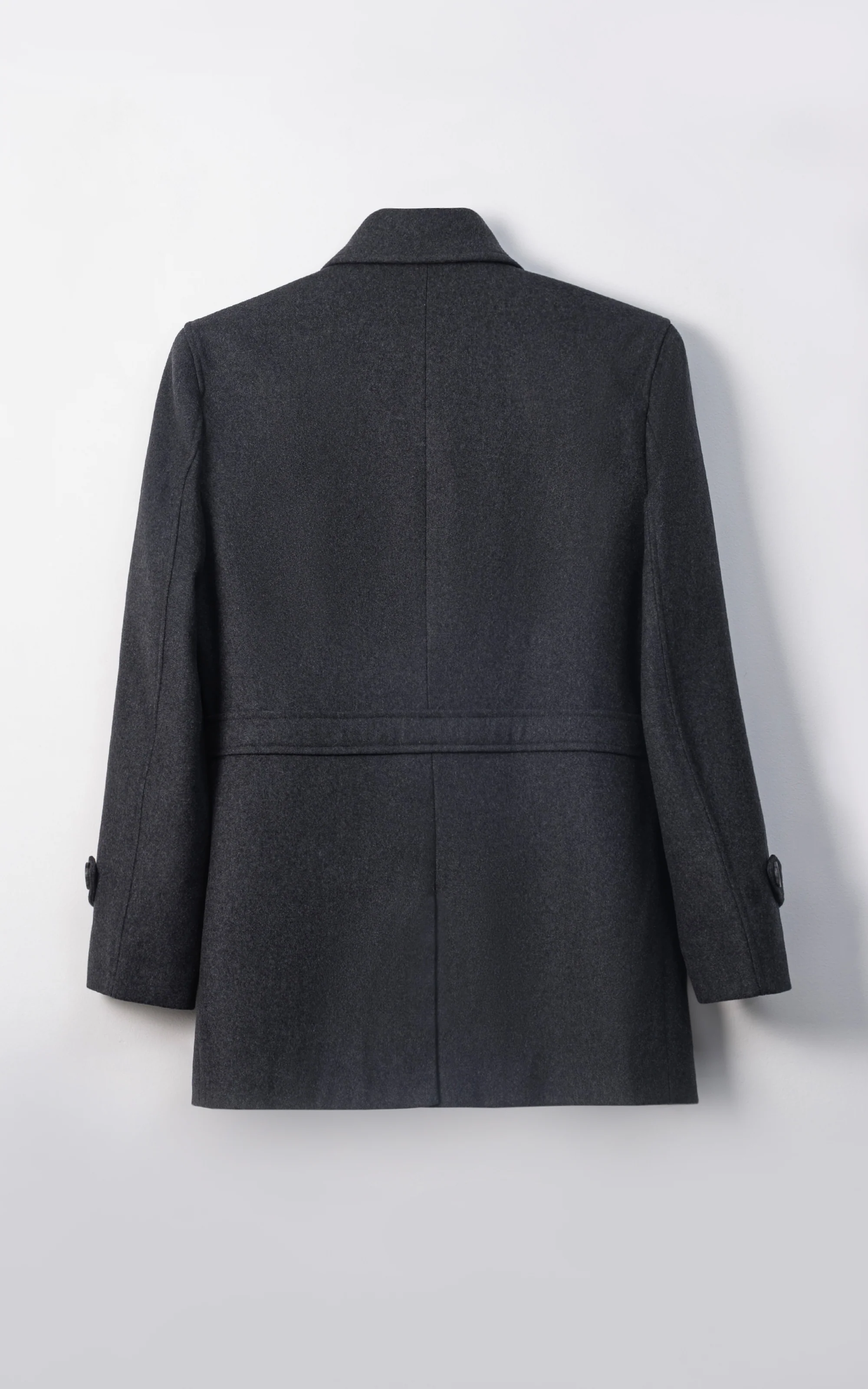 BUTTON FRONT LONG COAT CHARCOAL - Image 3