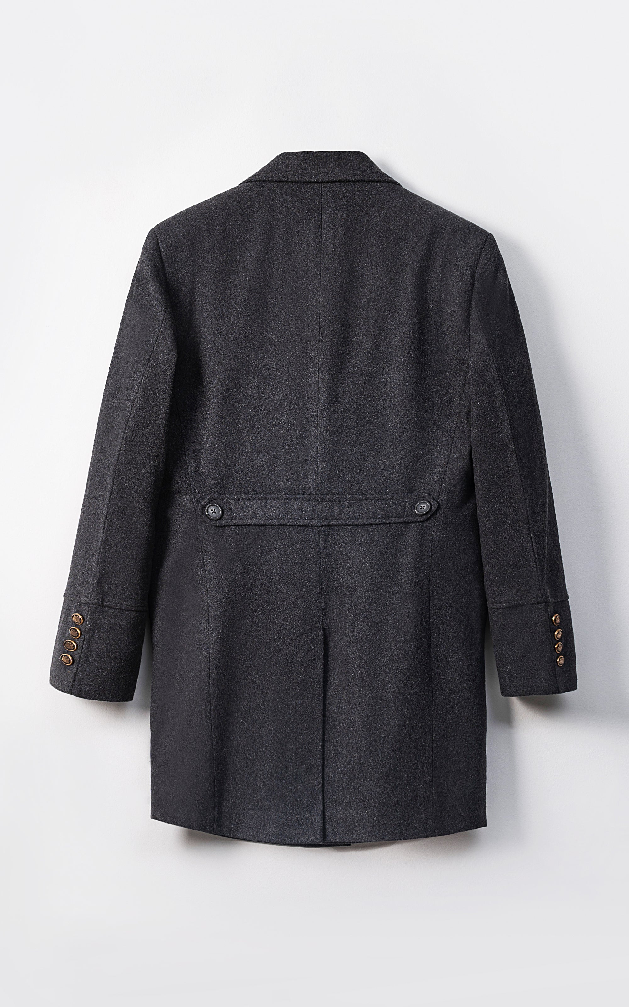 DOUBLE BREASTED LONG COAT CHARCOAL - Image 2