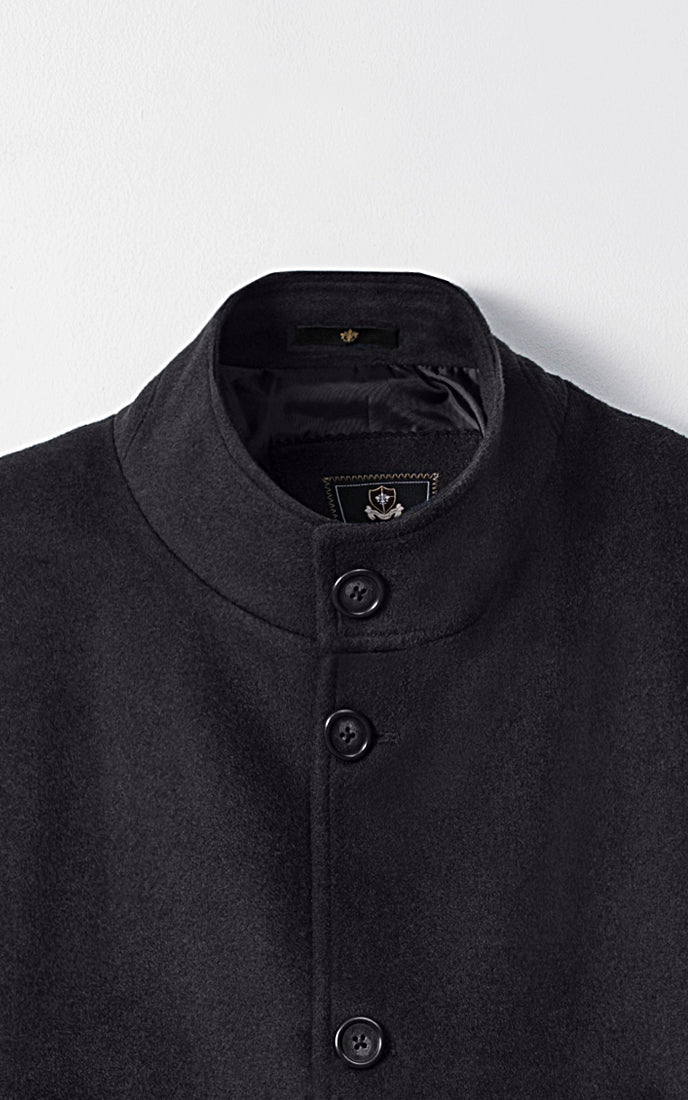 MEN'S LONG WOOL COAT CHARCOAL - Image 2