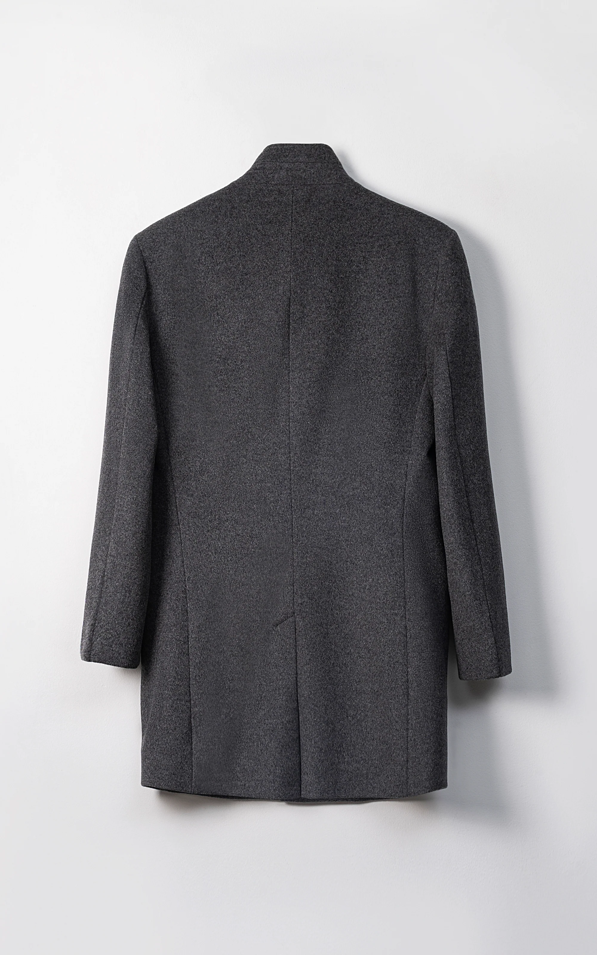 MEN'S LONG WOOL COAT CHARCOAL GREY - Image 3