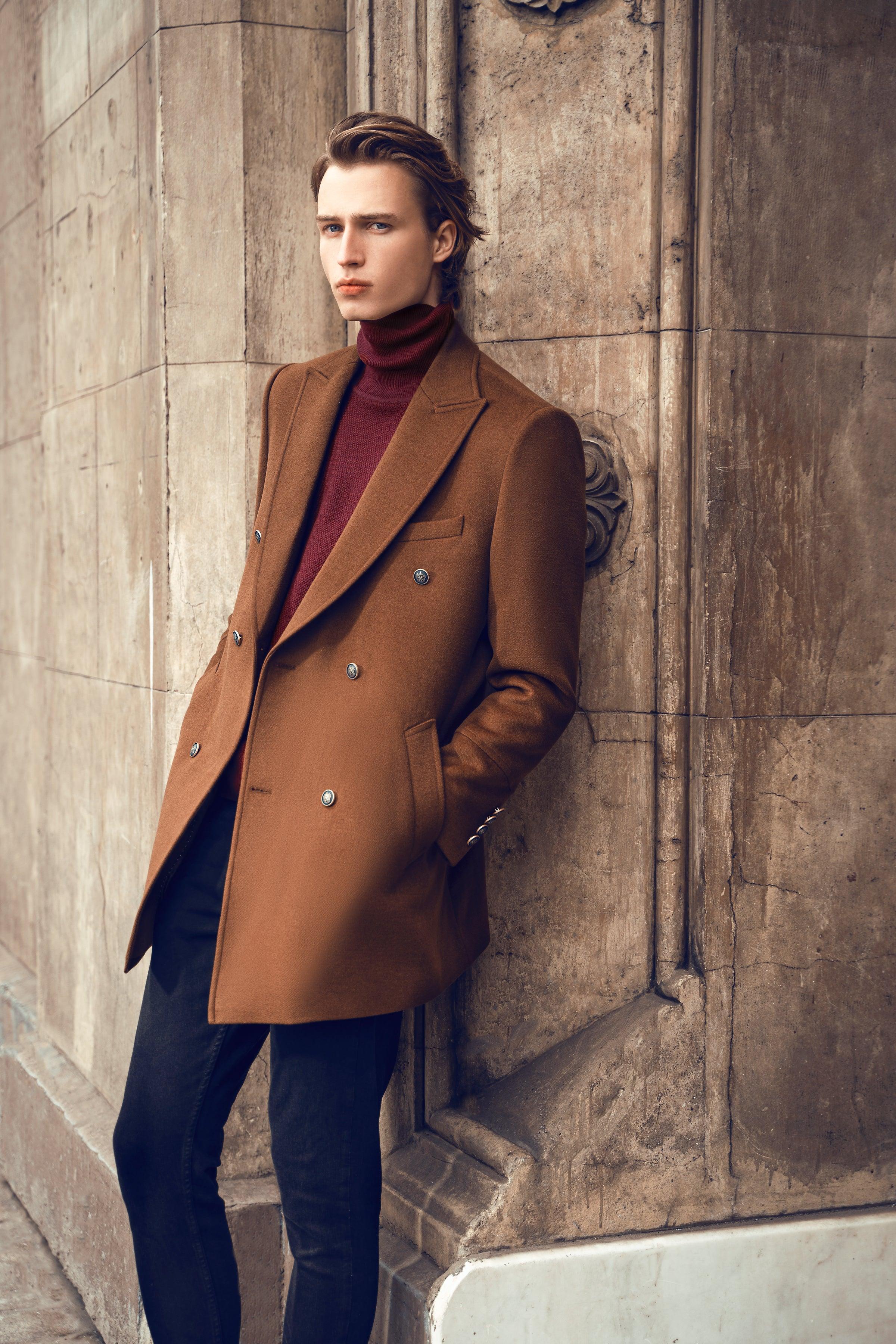 LONG COAT DOUBLE BREASTED  BROWN - Image 2