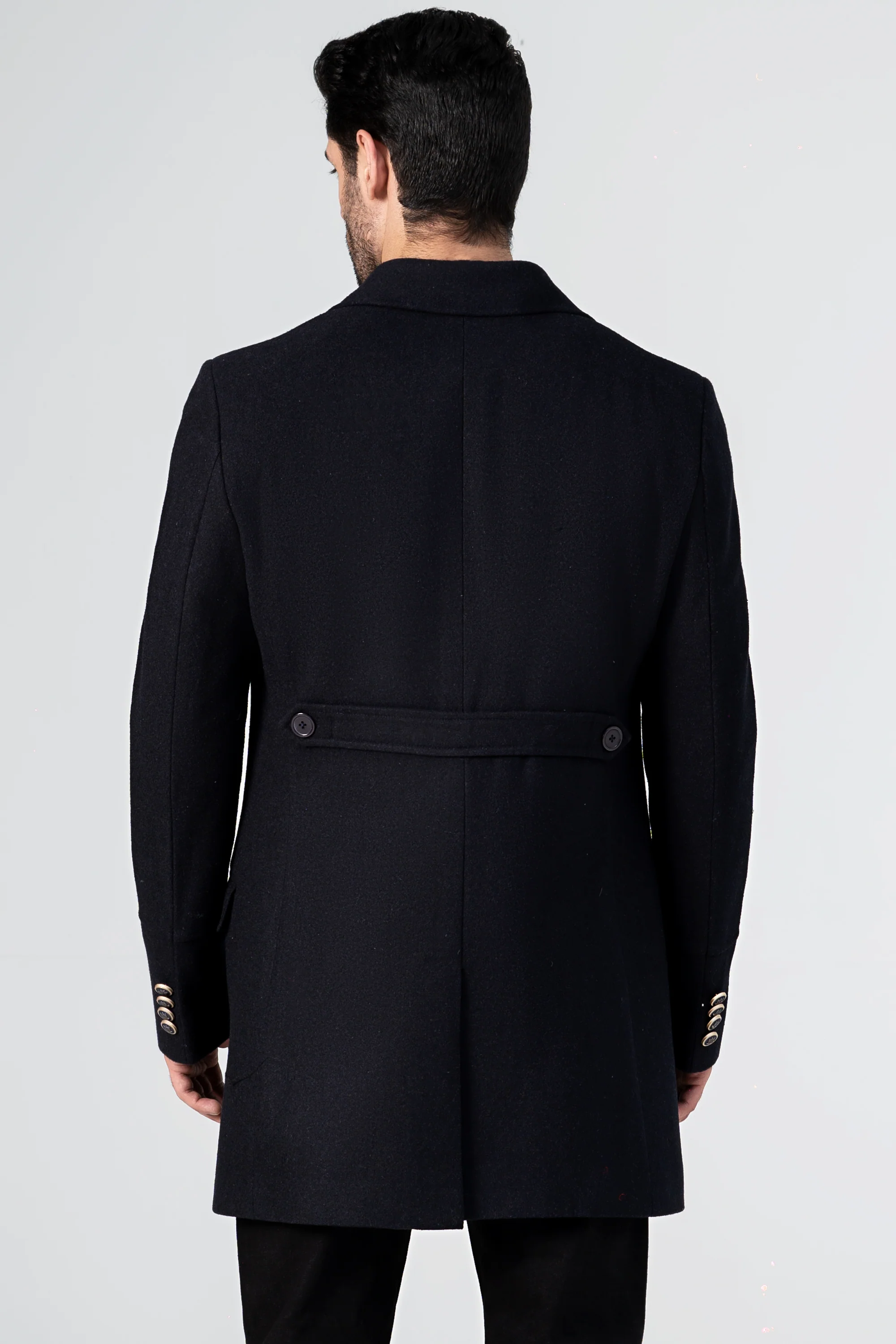 WOOLEN LONG COAT GREY BLACK - Image 4