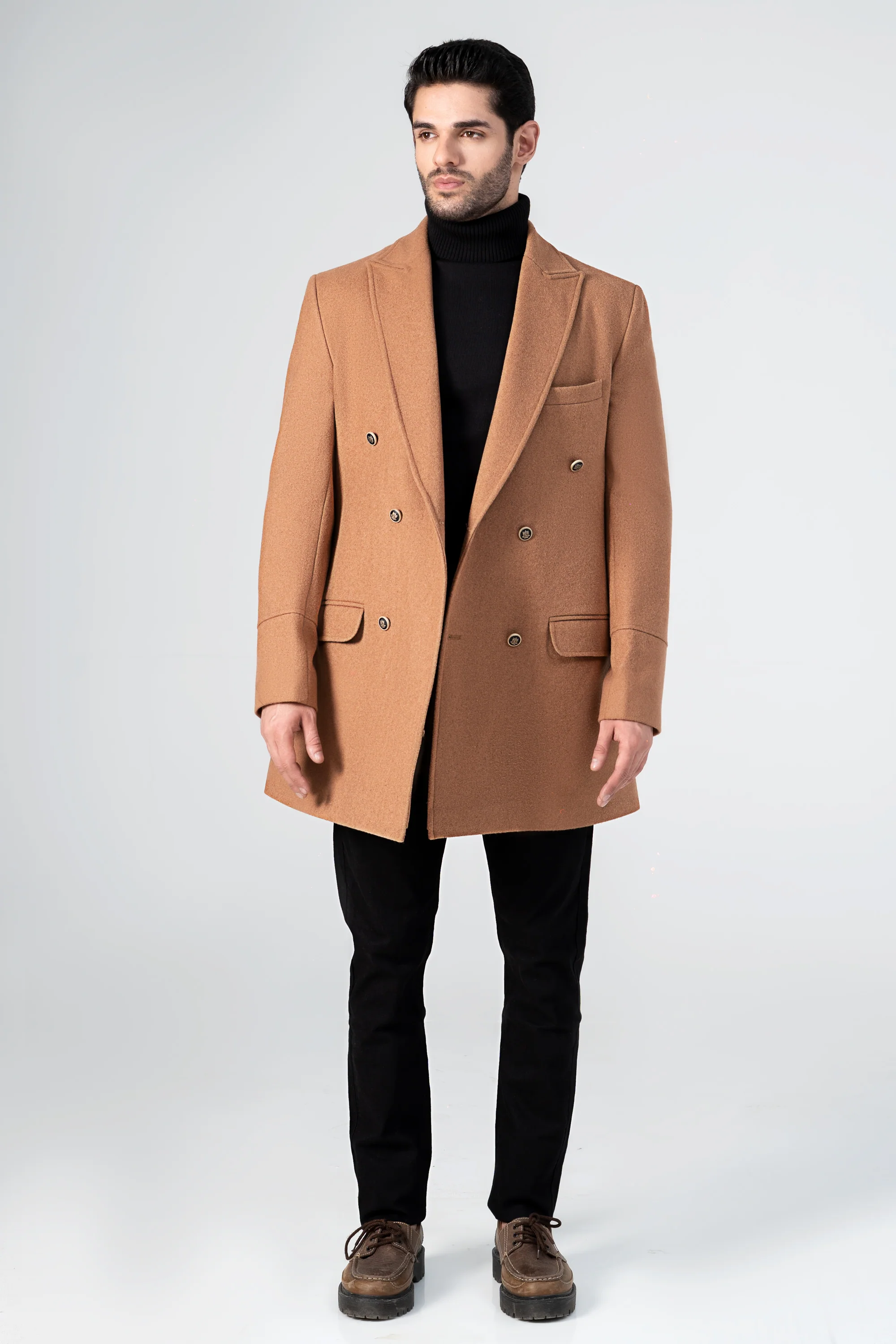 WOOLEN LONG COAT KHAKI