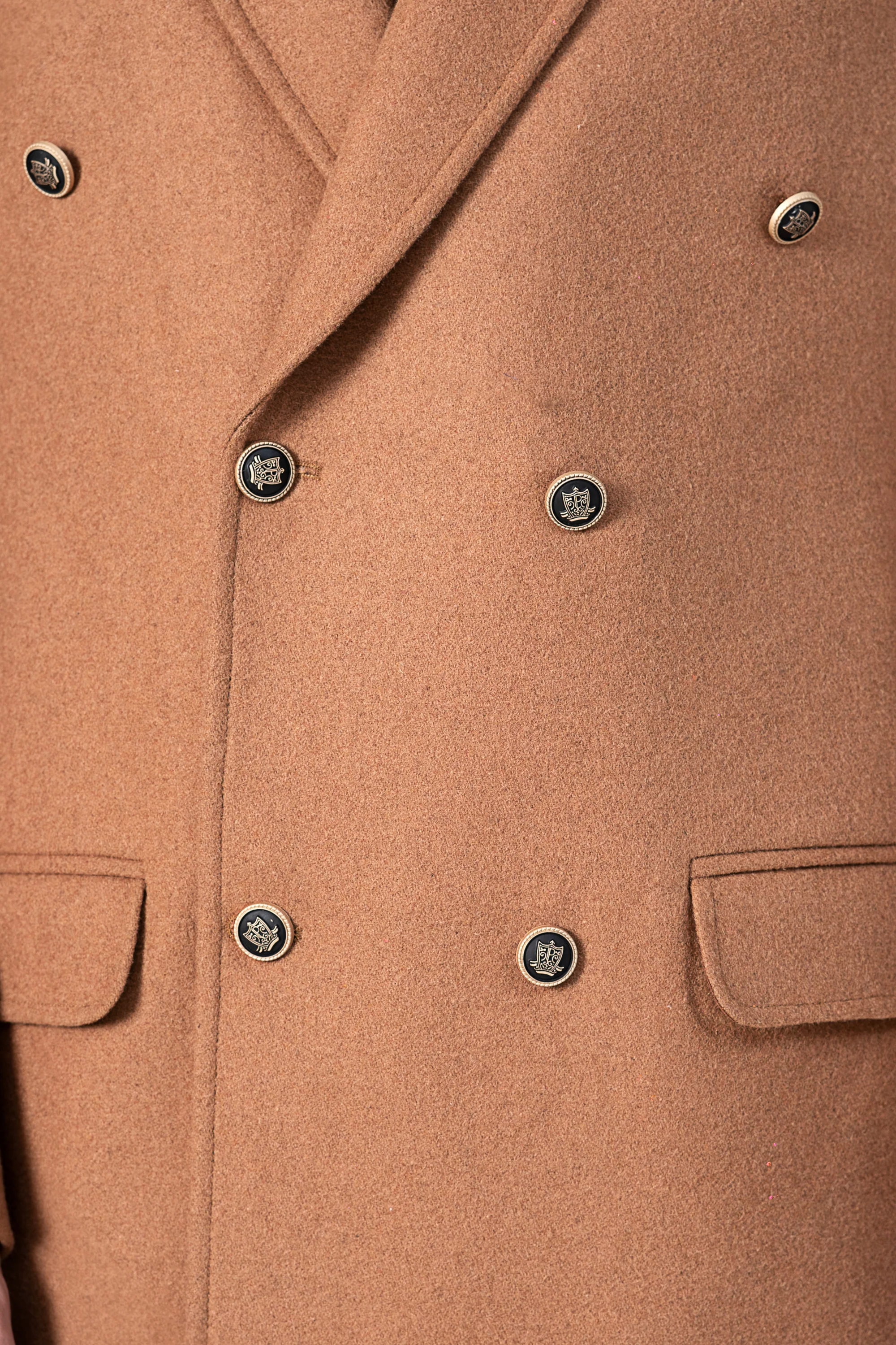 WOOLEN LONG COAT KHAKI - Image 4
