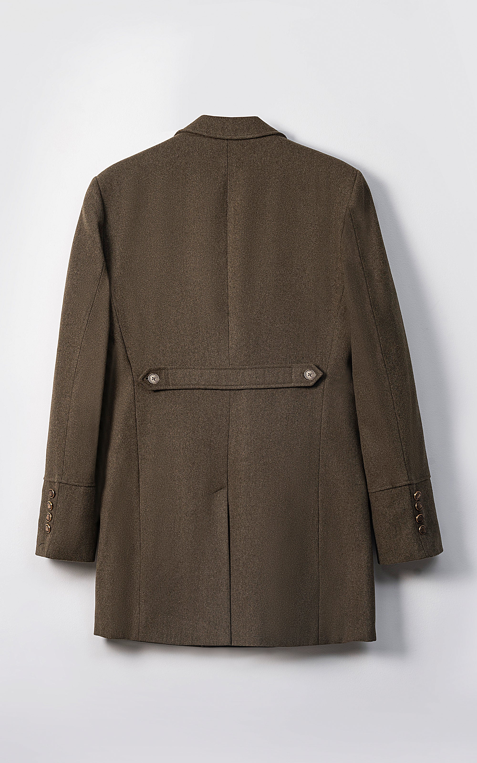 DOUBLE BREASTED LONG COAT LIGHT OLIVE - Image 3