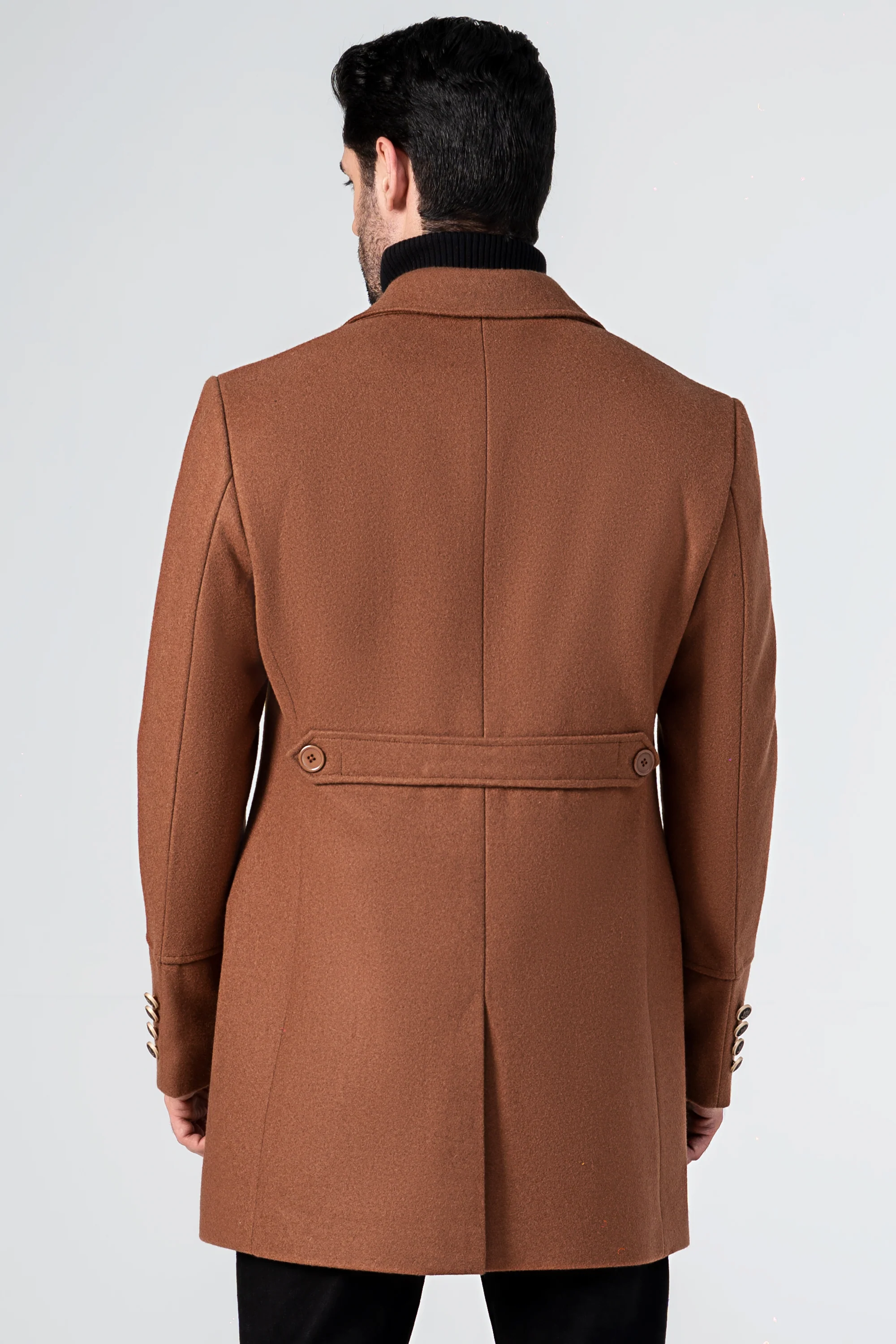 WOOLEN LONG COAT RUST - Image 5