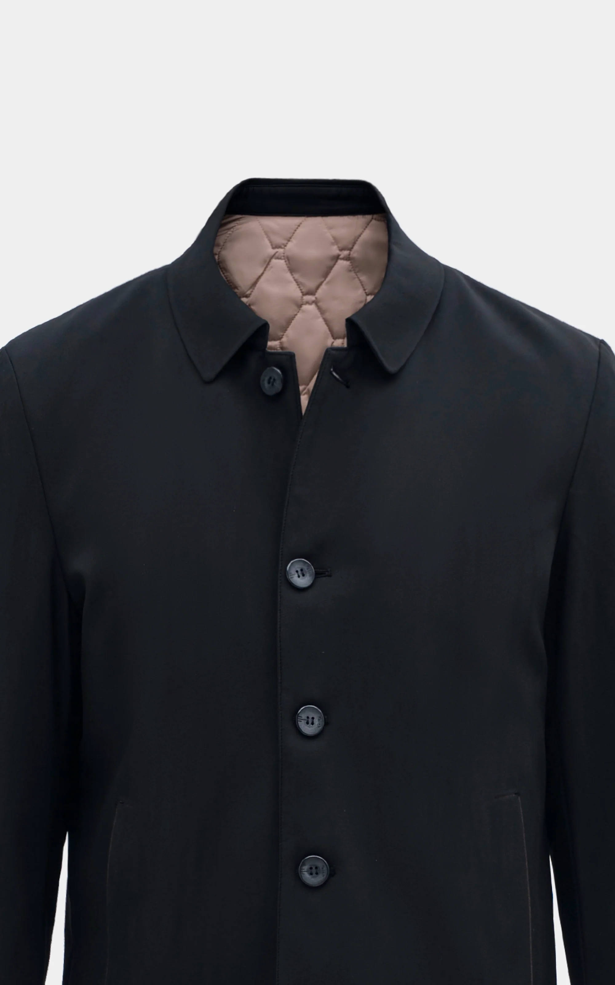 REGULAR FIT FULLSLEEVE LONG JACKET BLACK - Image 2