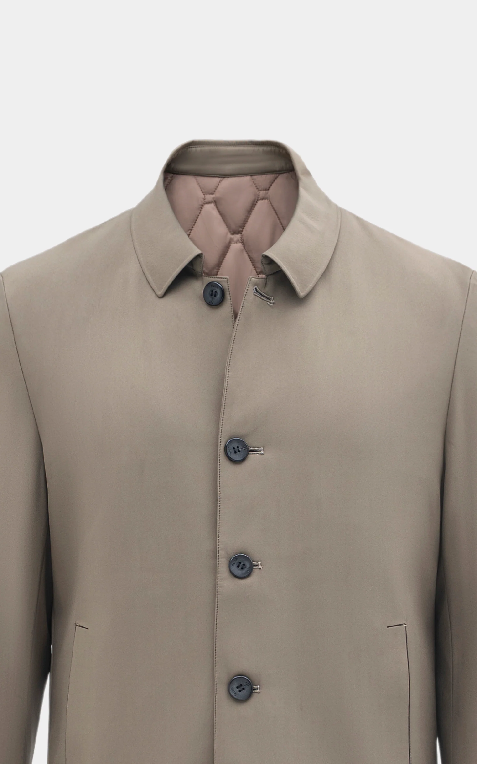 REGULAR FIT FULLSLEEVE LONG JACKET KHAKI - Image 2